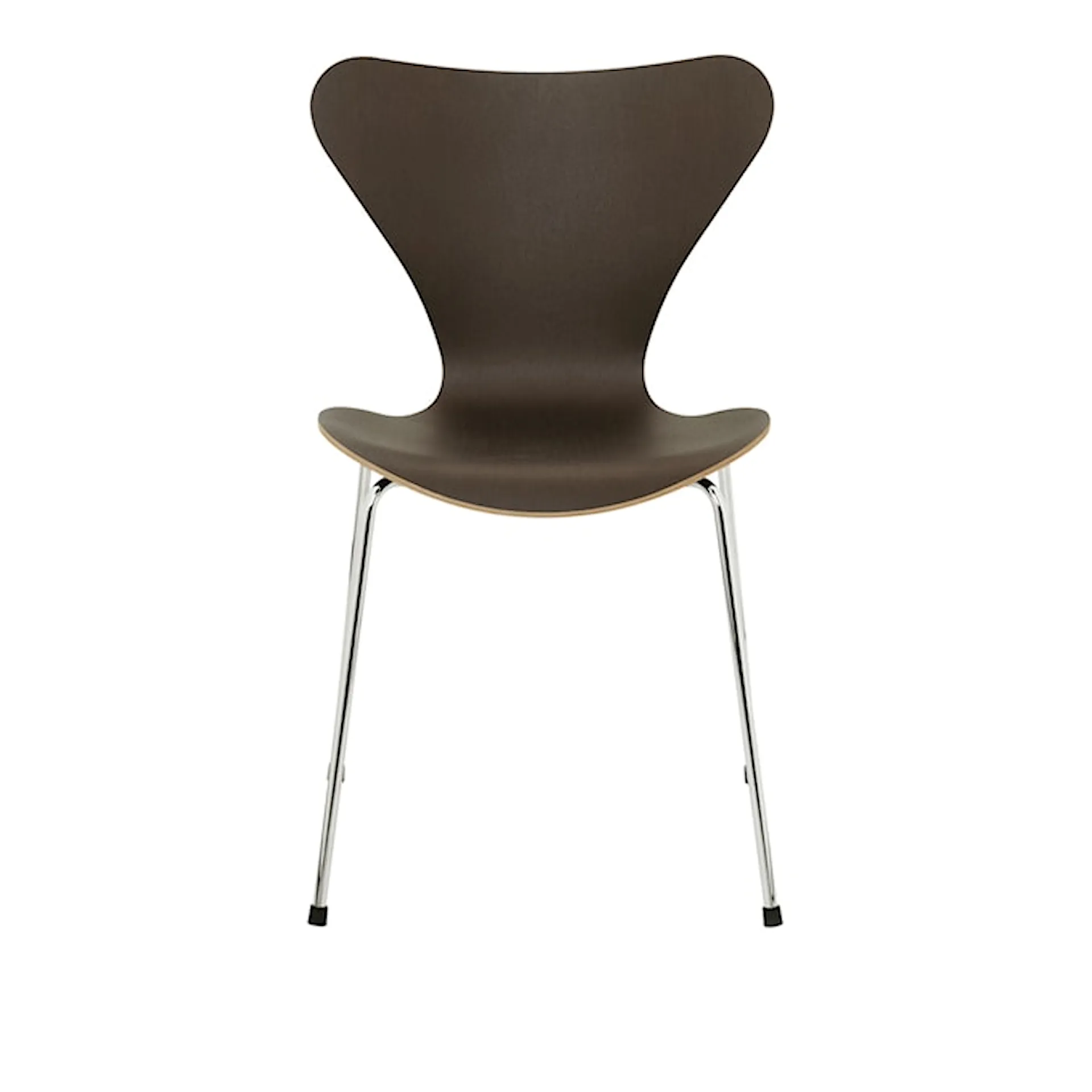 Sjuan 3107 stol ekfanér stålstativ krom - Fritz Hansen - Arne Jacobsen - NO GA