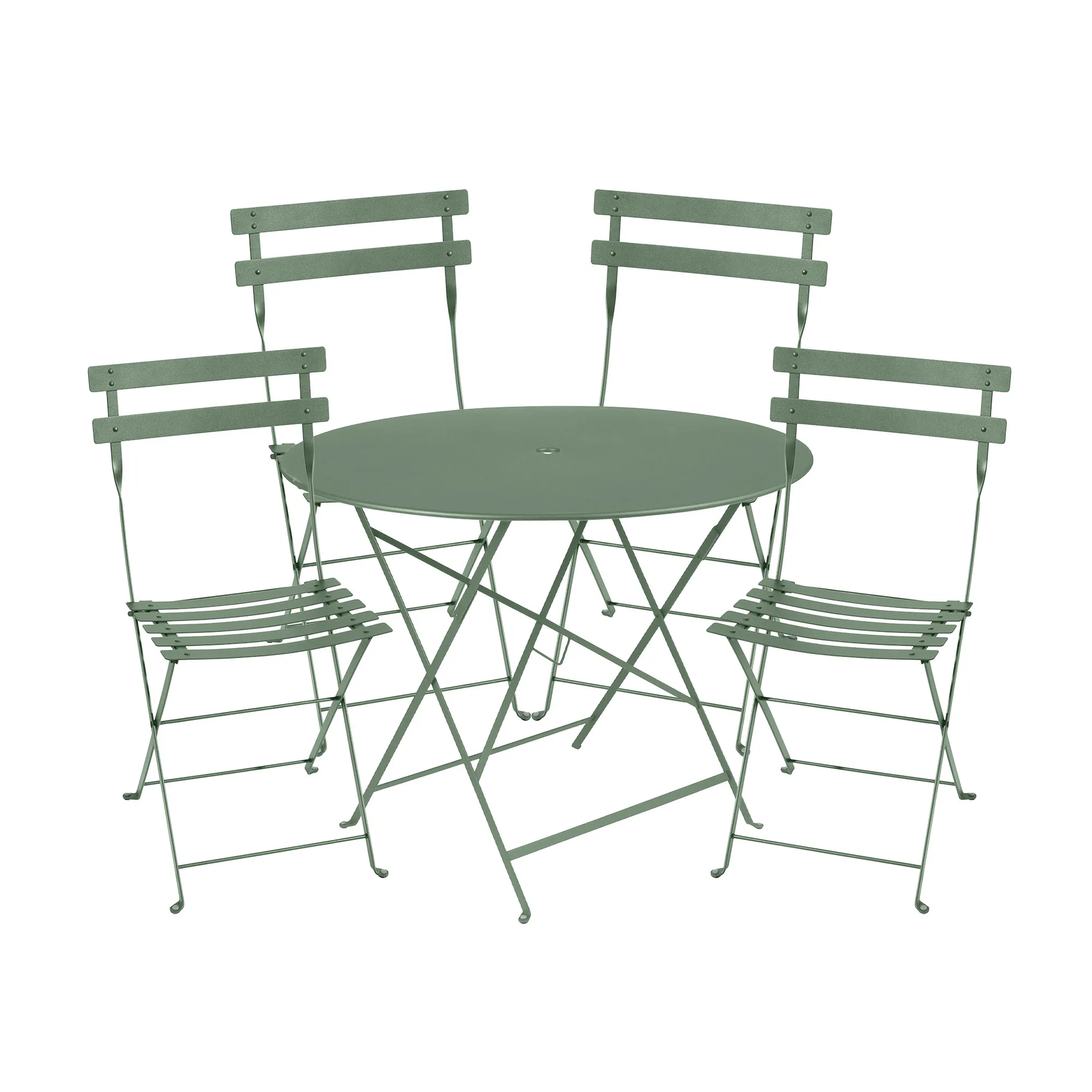 Bistro Matgrupp Ø 96 cm & 4 st Metal Chair - 1
