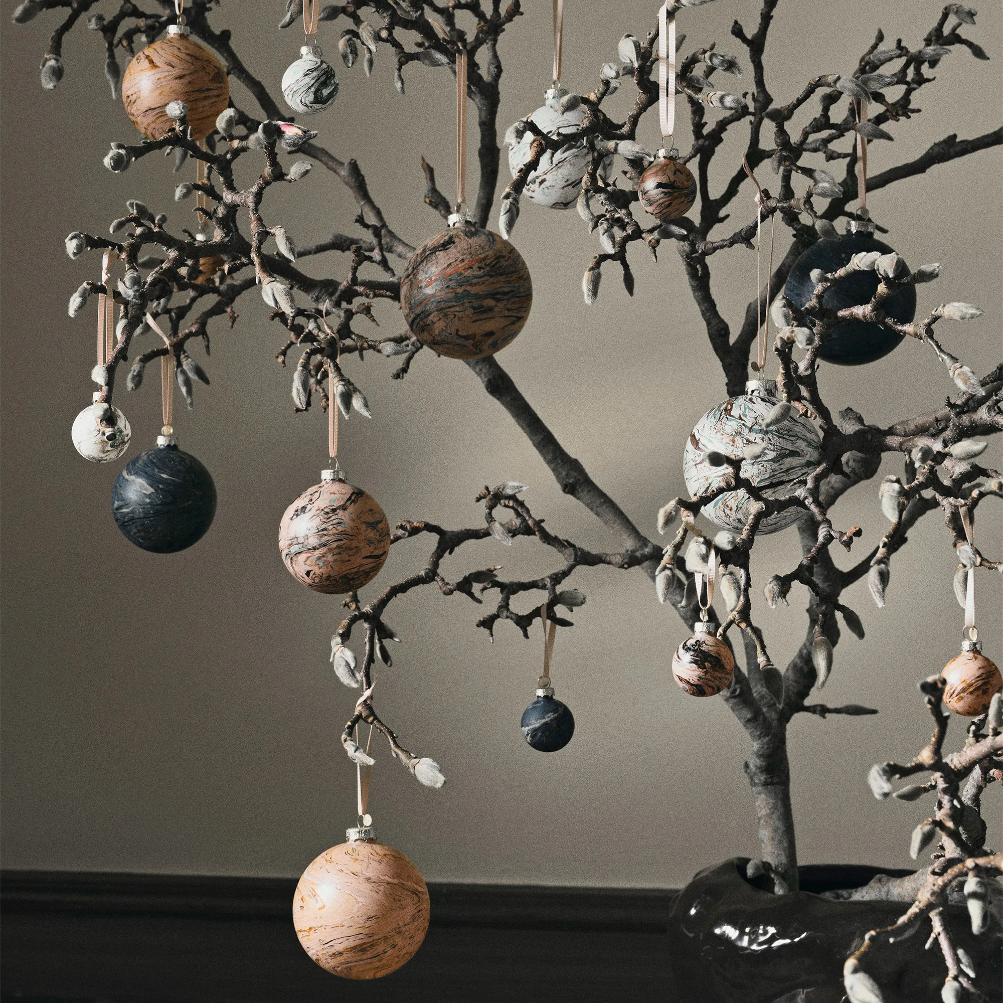 Marble Mixed julgranskulor 4-pack