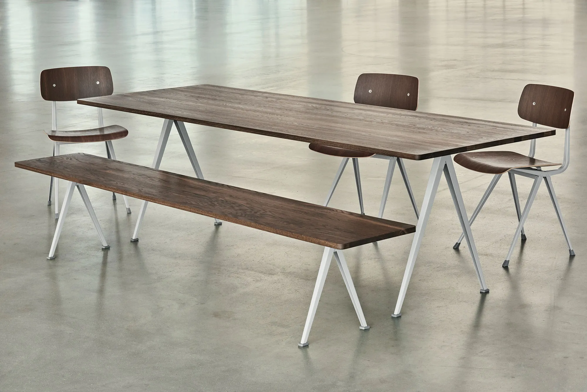 Pyramid 02 table 85x250 cm beige powder coated steel - 4