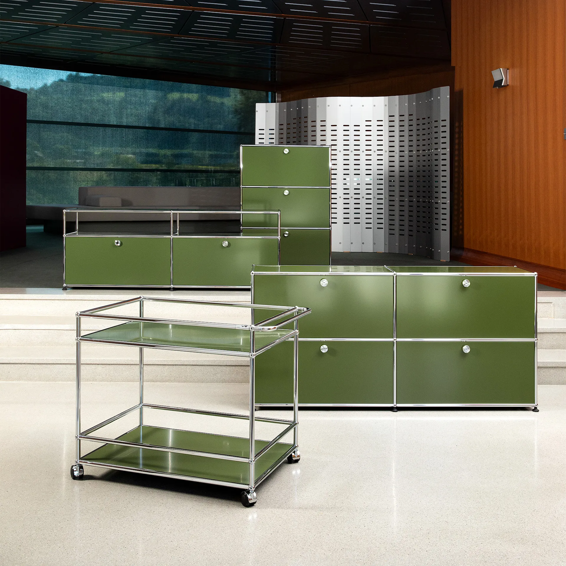 USM Haller 42 Sideboard Olive Green - USM - NO GA