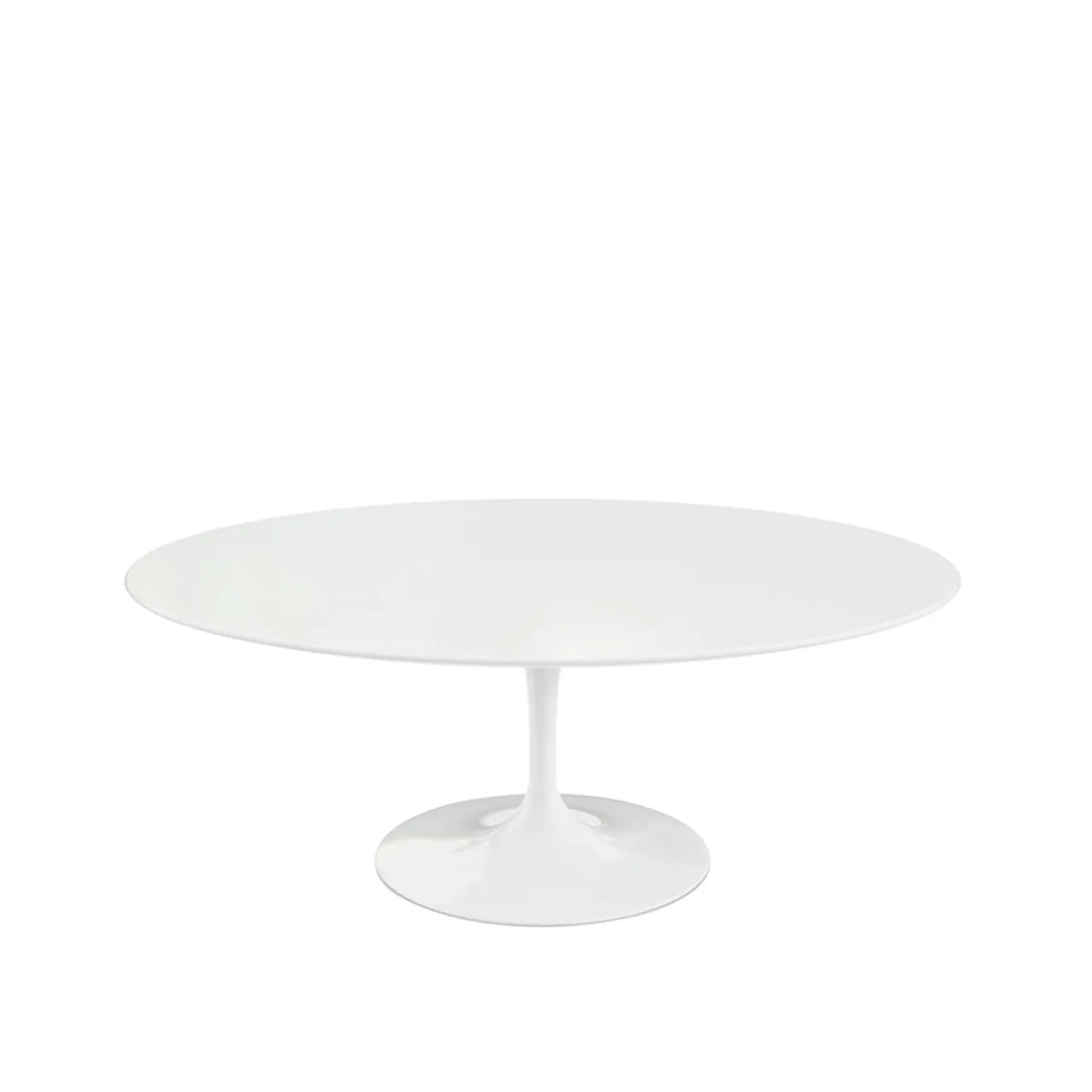 Saarinen Low Round Table For Outdoor, H: 38 cm, Ø 107 cm, Vitt underrede