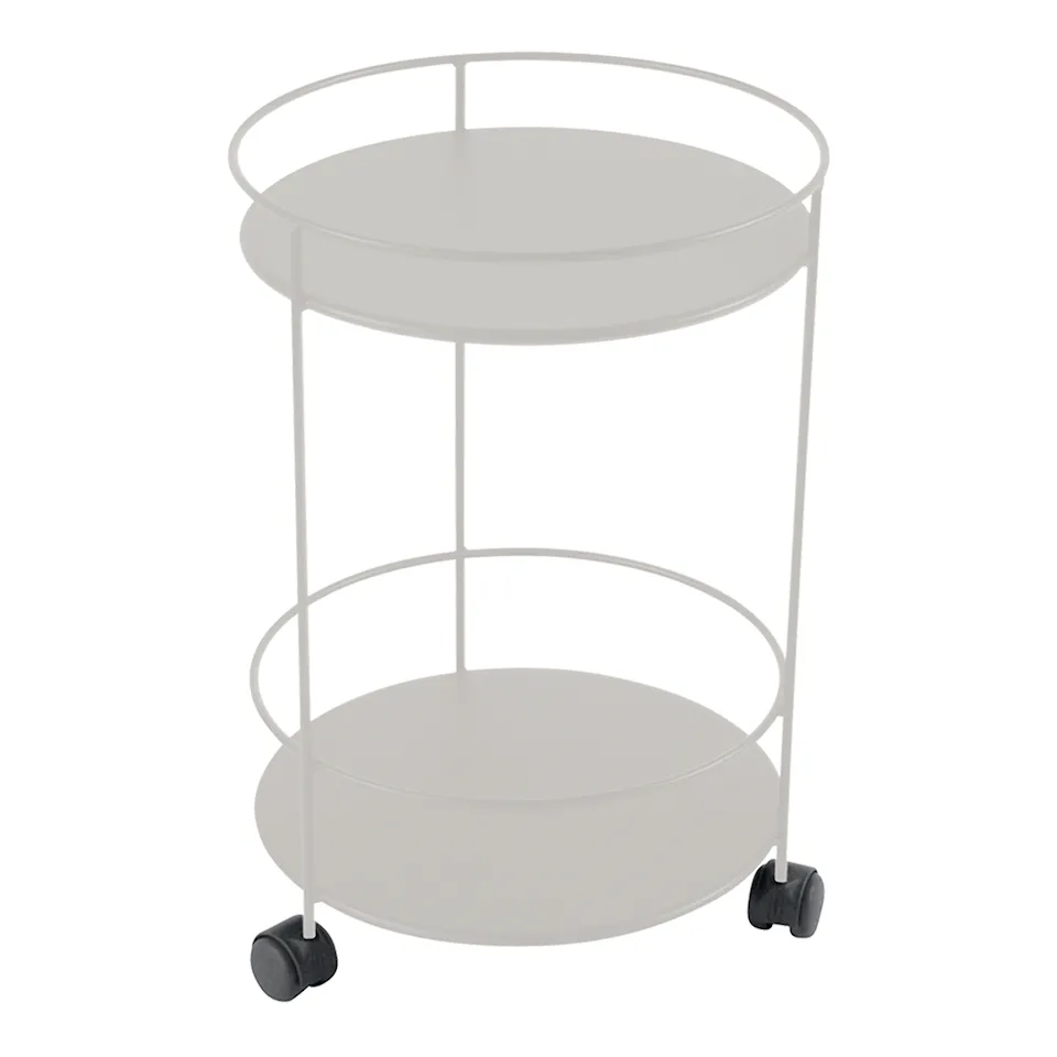 Guinguette Side Wheeled Table With Solid Double Top Clay Grey A5