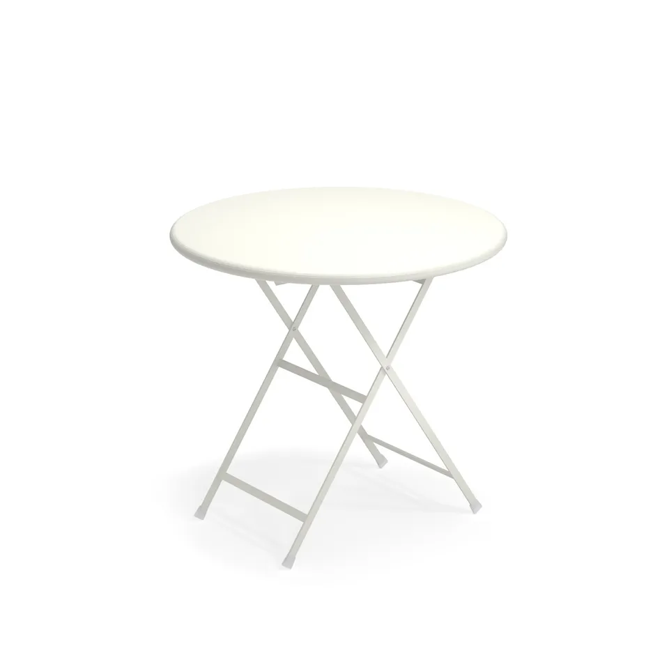 Arc en Ciel Folding Round Table, Matt White