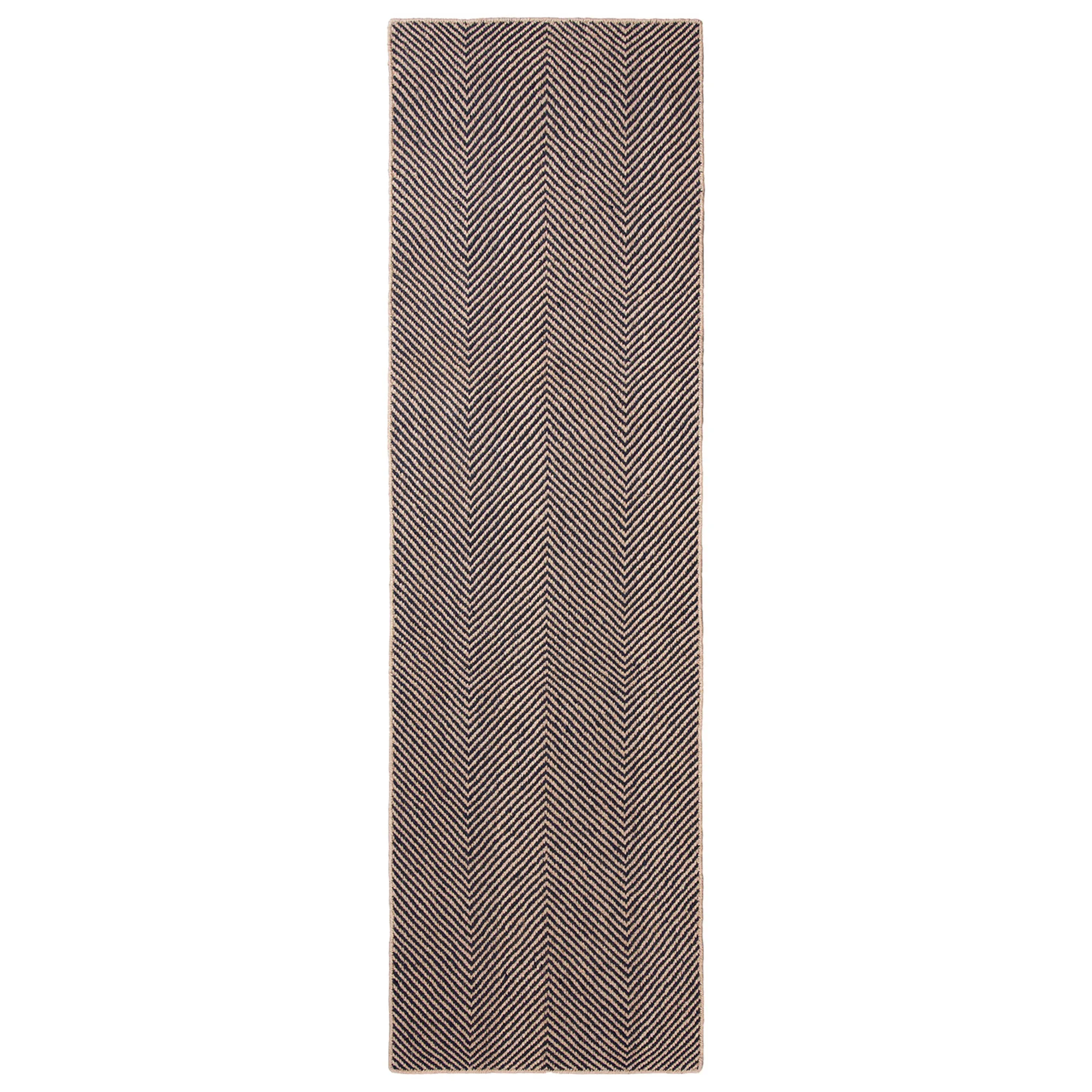 Jute Herringbone Natural/Black jutematta - 1