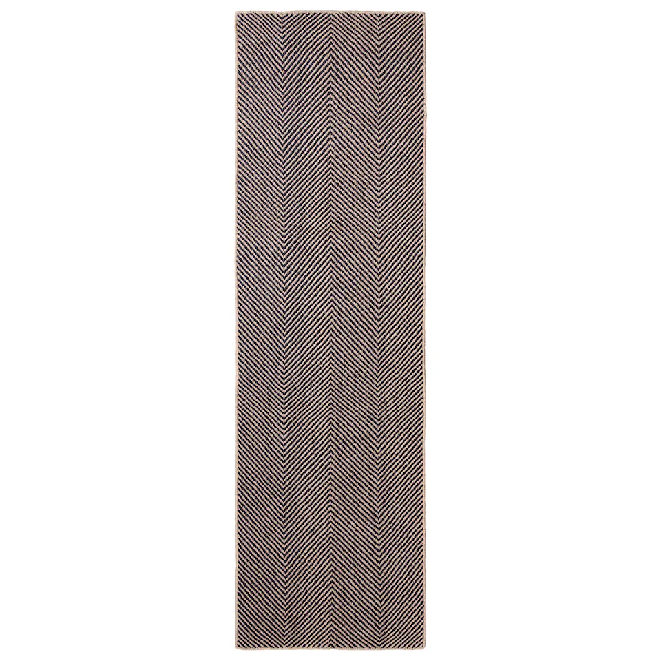 Jute Herringbone Natural/Black jutematta