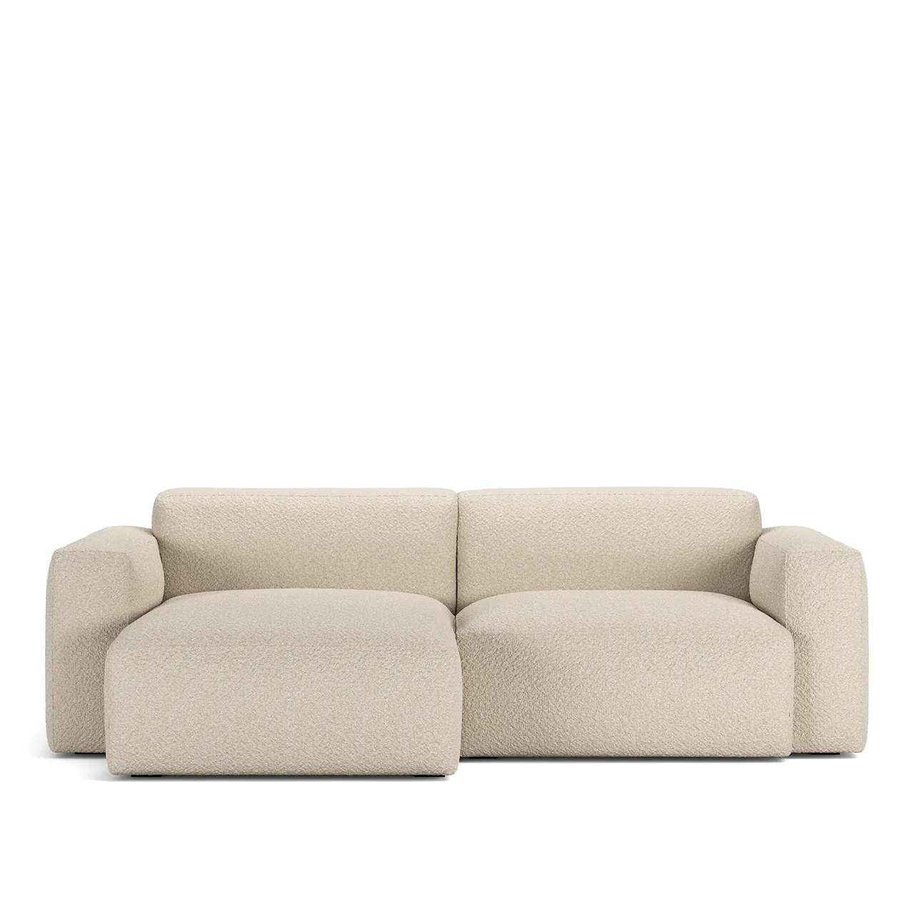 Brick 2-Seater Chaise Lounge Left Shadow Beige Fixed Upholstery