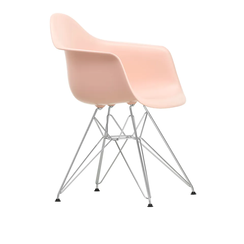 Eames Plastic Armchair DAR 41 Pale Rose Chrome Base