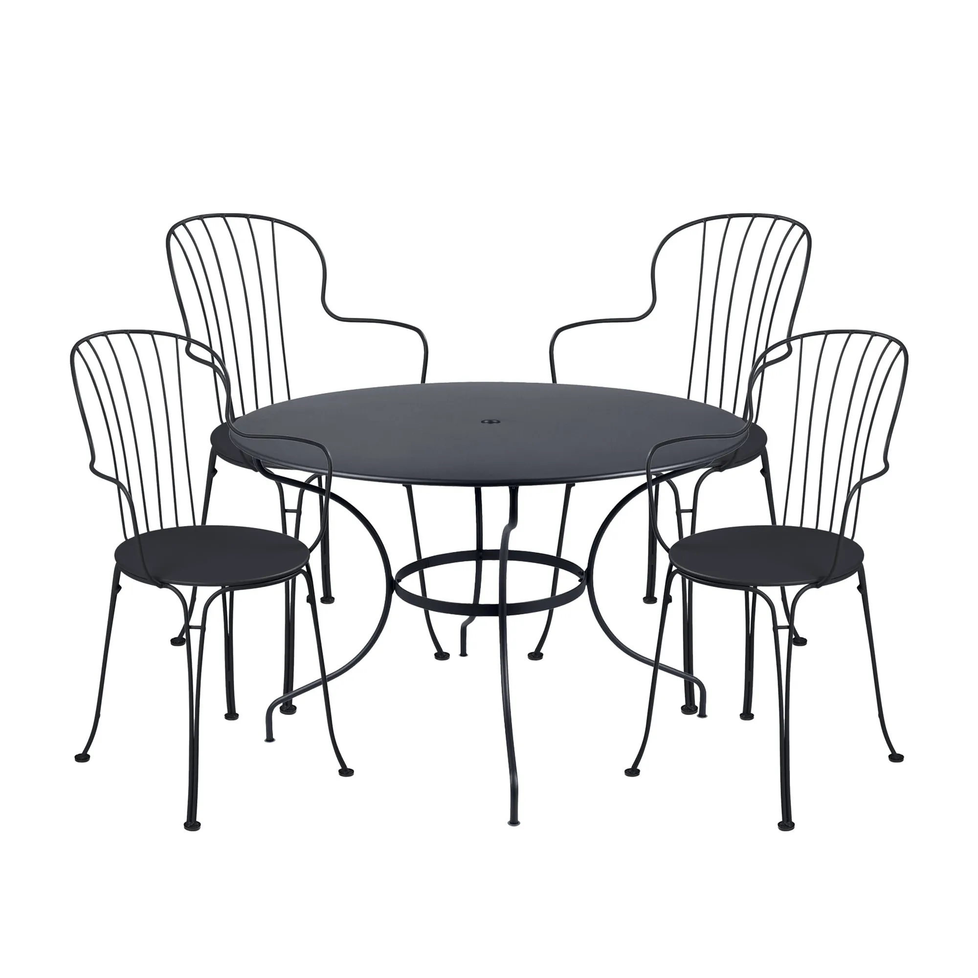 Opéra+ matgrupp bord runt Ø117cm & 4 karmstolar - 1