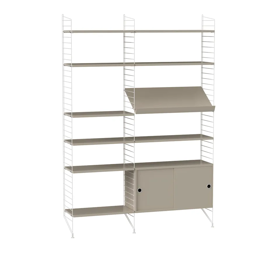 Vardagsrum hyllsystem H beige/vit
