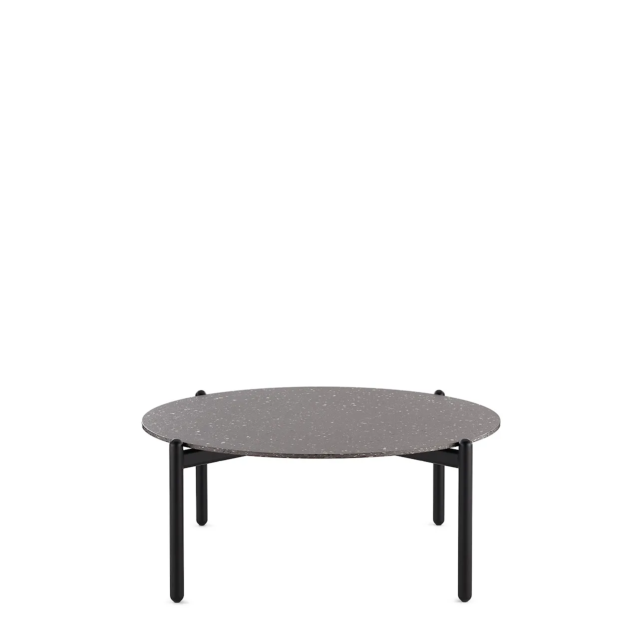 Undique Low Table 85x91 Black Legs Black Terrazzo