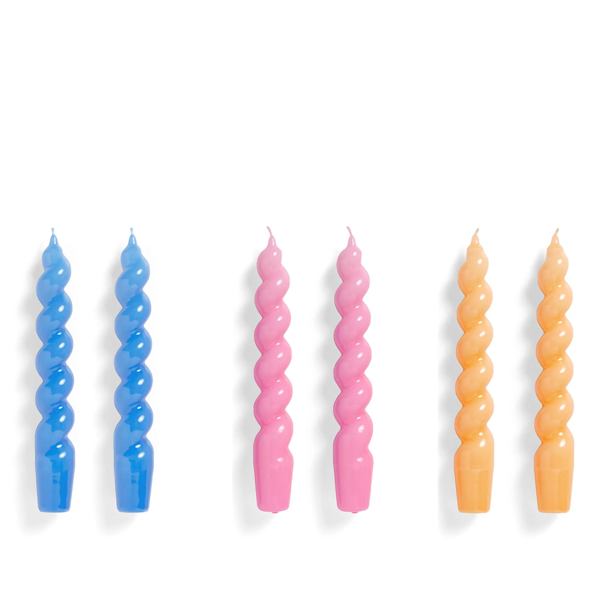 Candle Spiral Set of 6 - Blue/Dark Pink/Dark Peach - HAY - NO GA