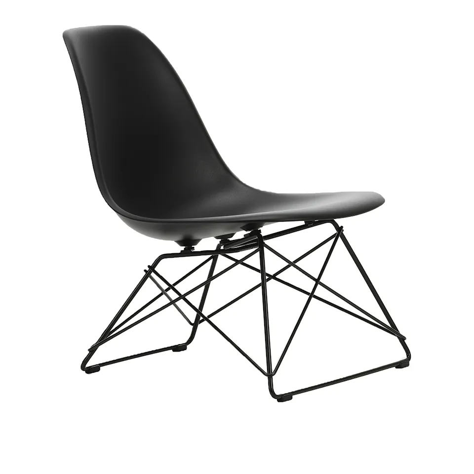 Eames RE Plastic Side Chair LSR 12 Deep Black, Basic Dark Base