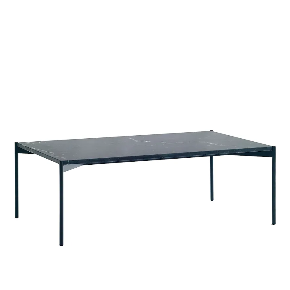 Plateau Table 100x60, Black Marquina Marble Top Black Standard Legs