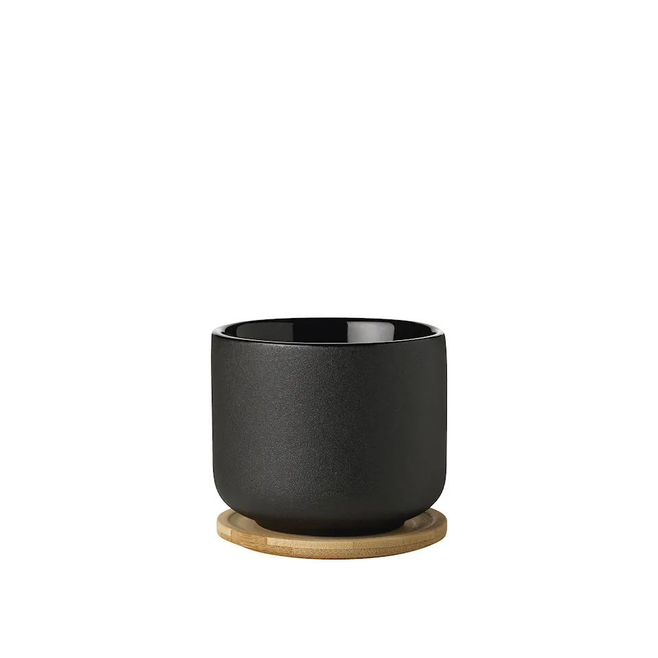 Stelton Theo Mugg Med Underlägg 0,2 L Black