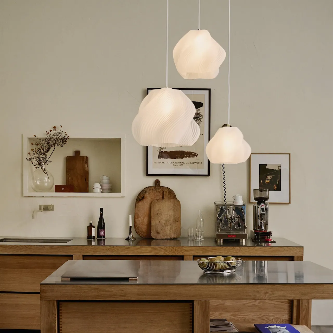 Soft Serve 02 pendellampa Chrome White