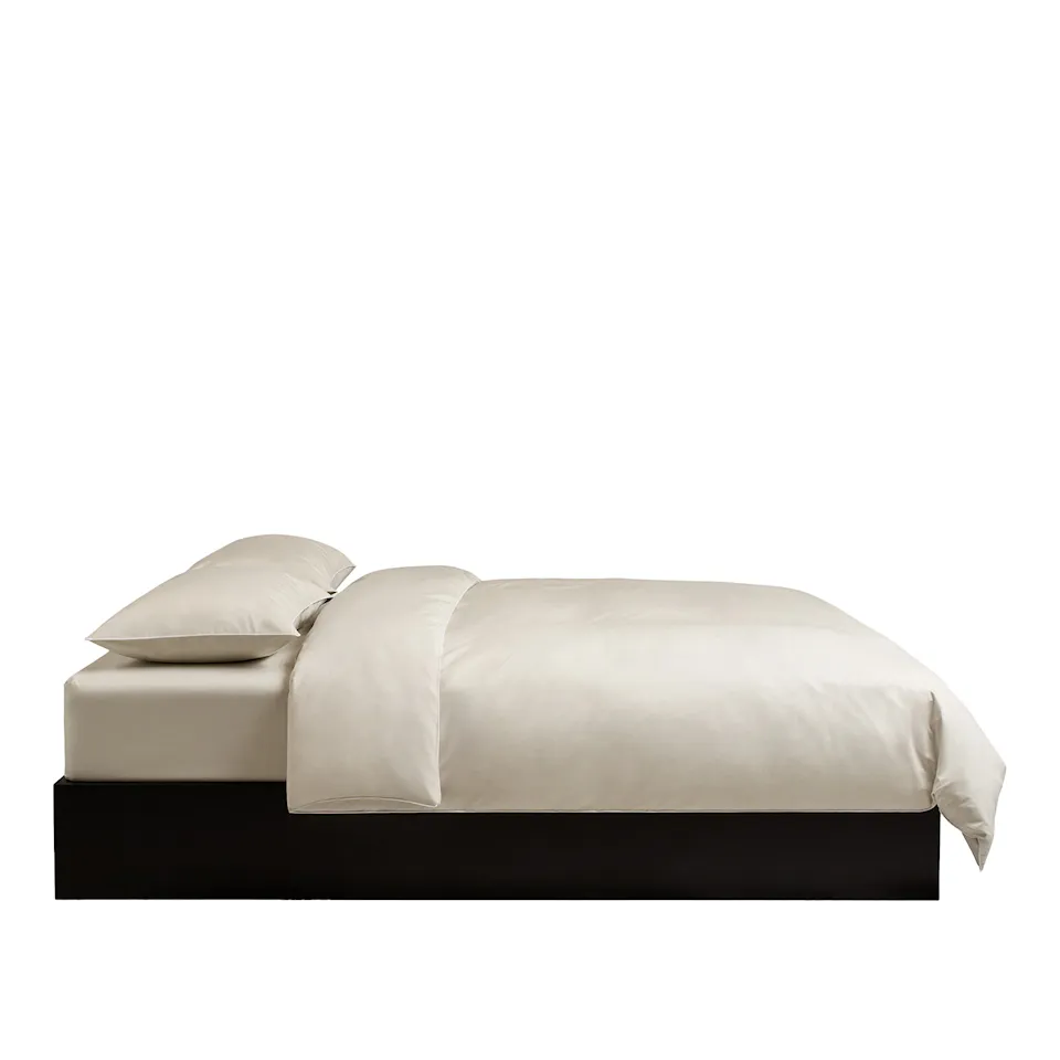 Percale Sand/White bäddset
