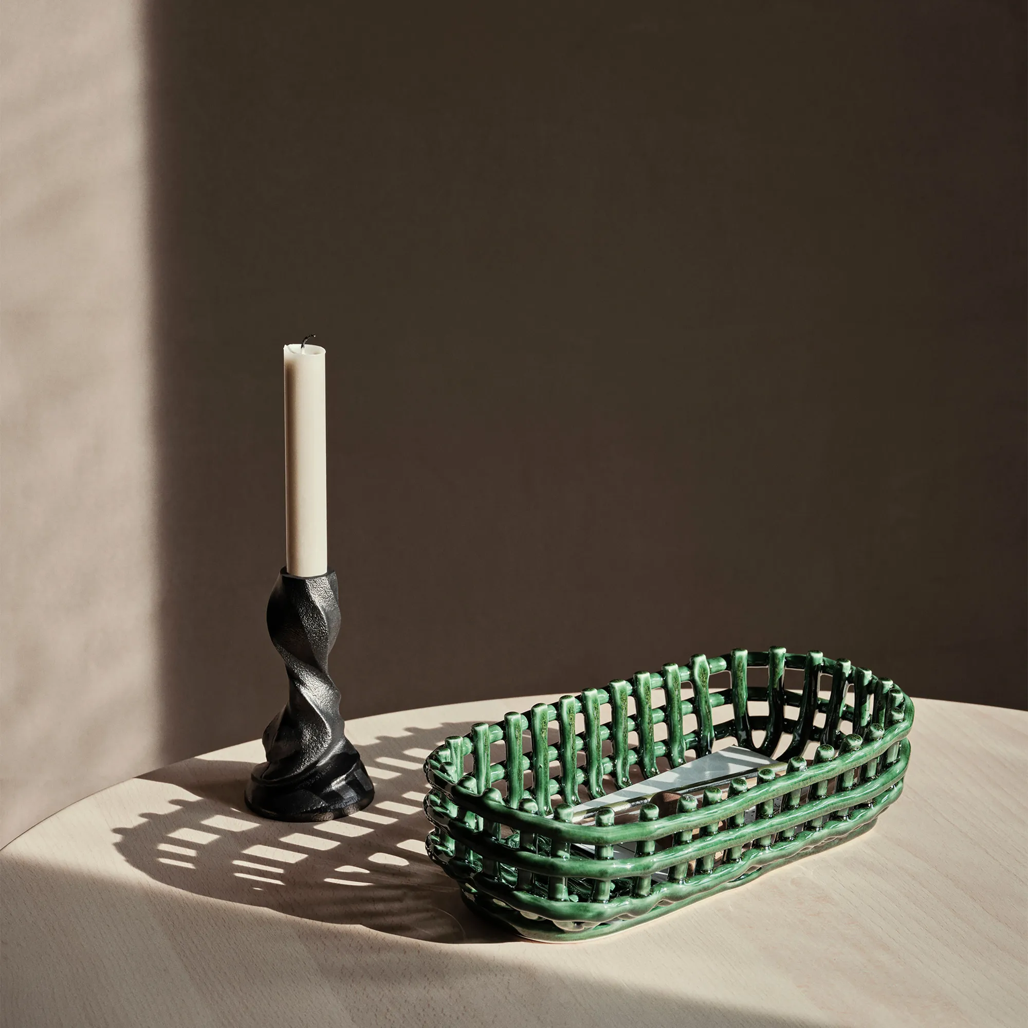 Ceramic Basket Oval prydnadsskål