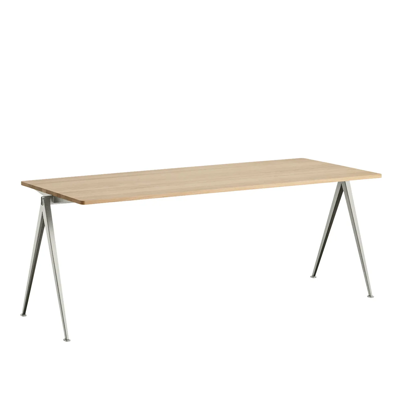 Pyramid Table 01 - Beige Base - Smoked Oak - 140x65 cm