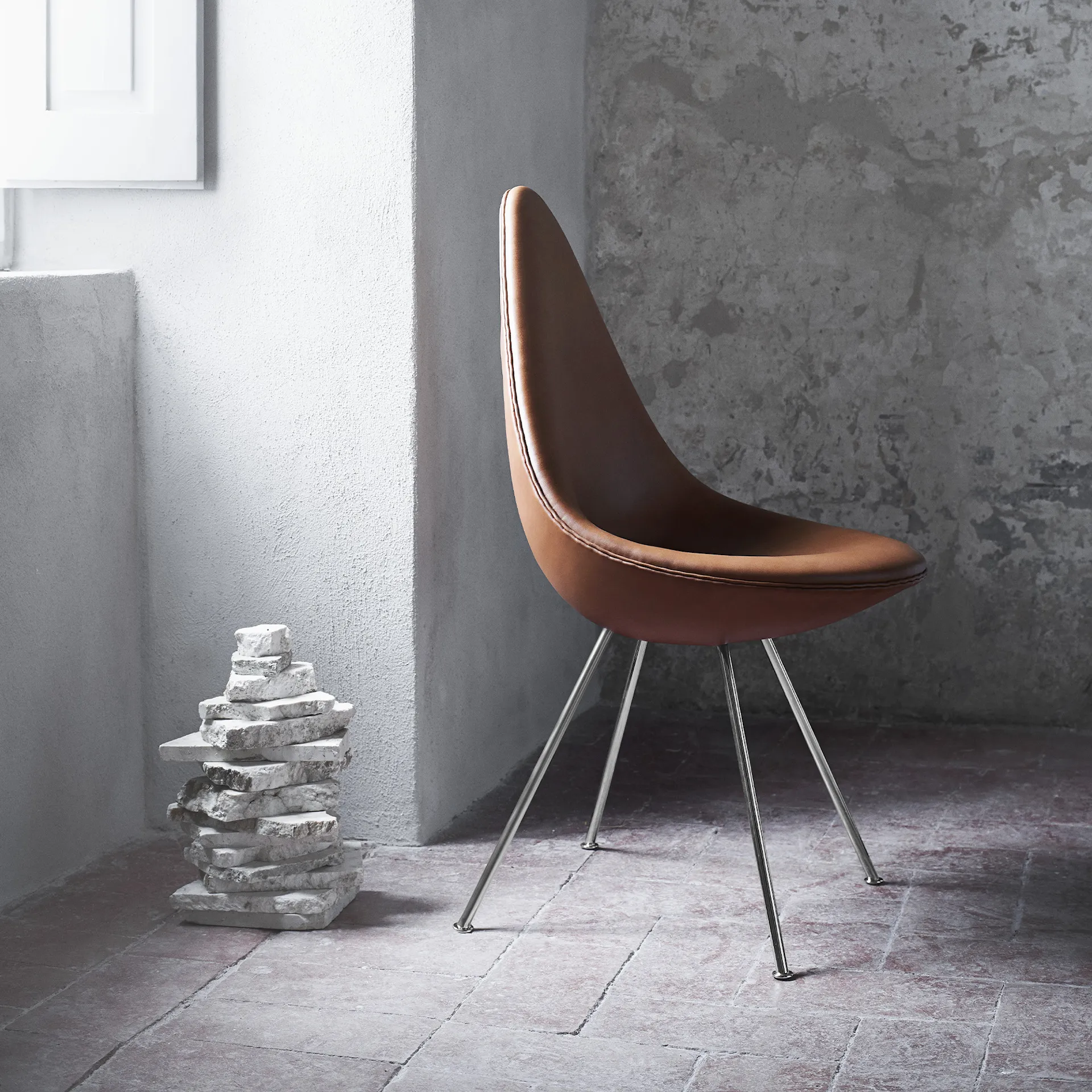 3110 Droppen stol White - Fritz Hansen - Arne Jacobsen - NO GA