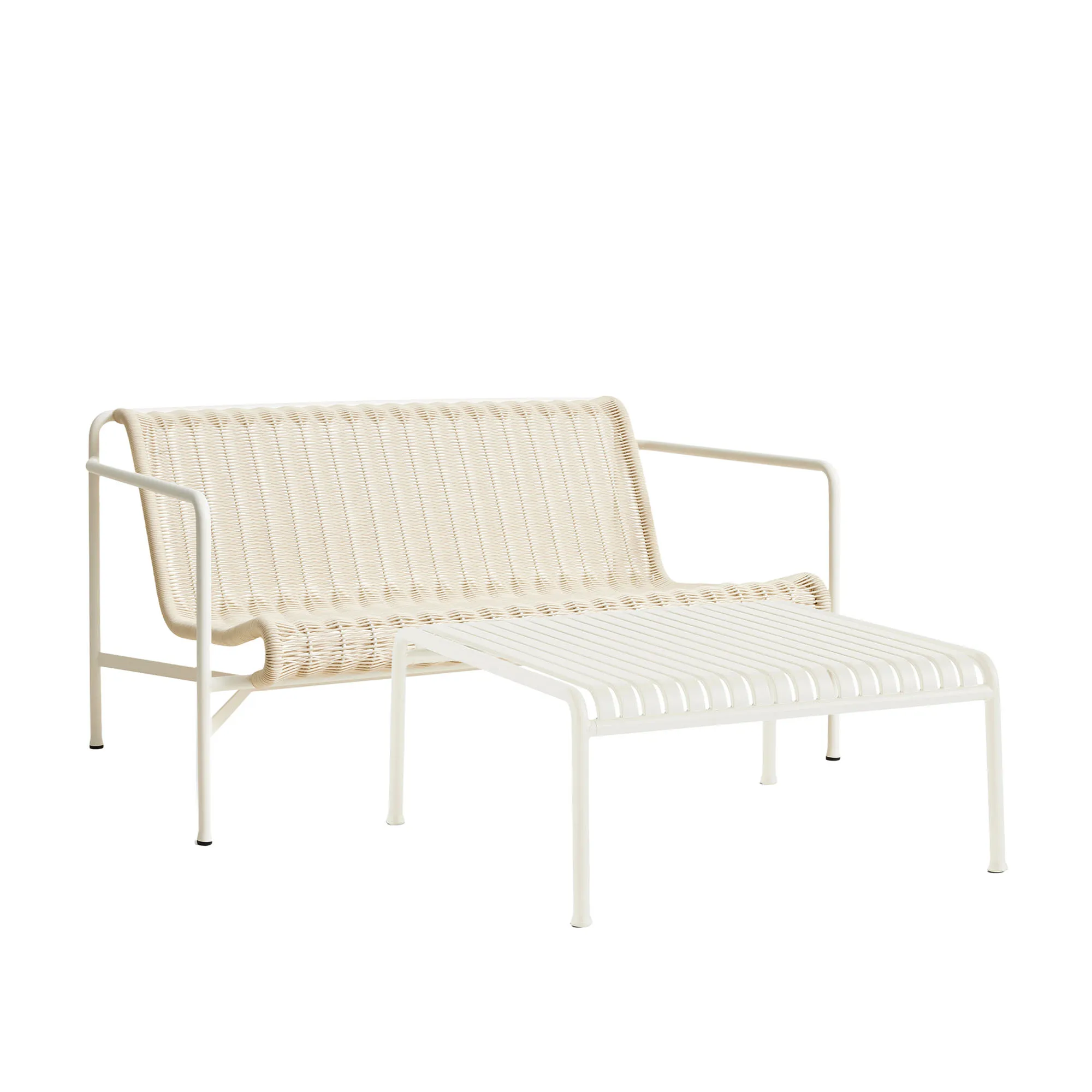 Palissade cord loungegrupp med loungesoffa & lågt trädgårdsbord - 1