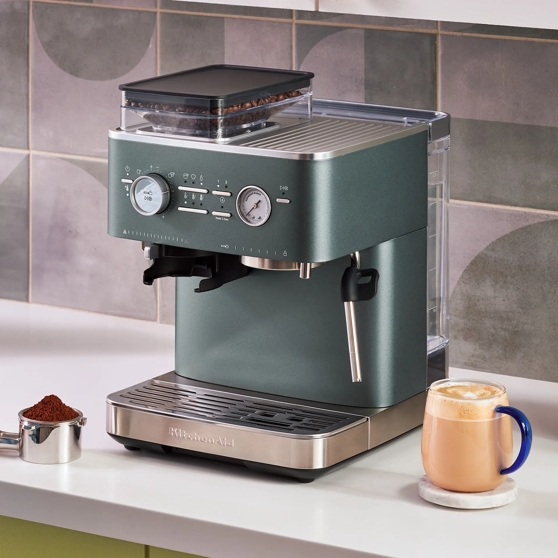 Halvautomatisk espressomaskin med kvarn juniper 5KES6551EJP - KitchenAid - NO GA