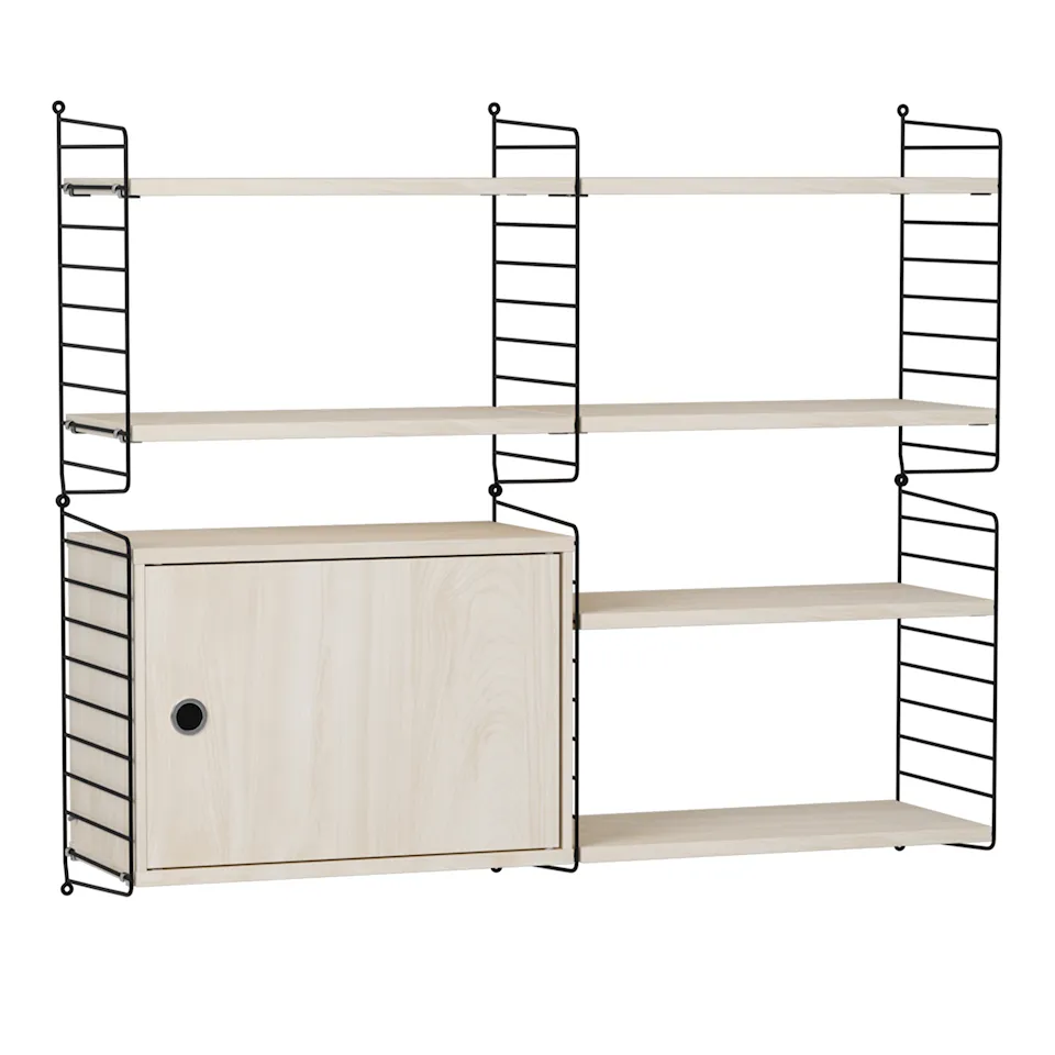 Vardagsrum hyllsystem R ask/svart