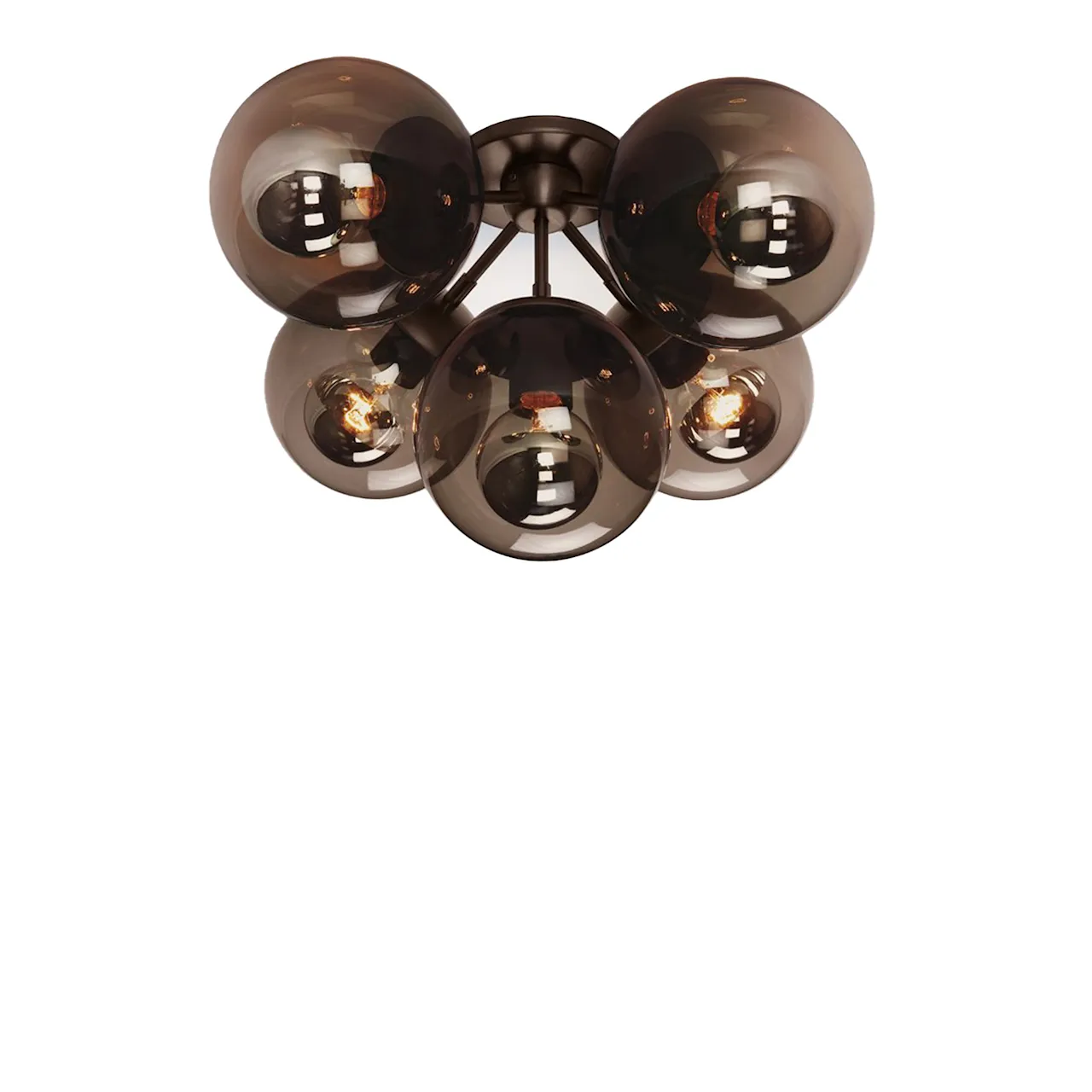 Modo Ceiling Mount 5 Globes Klarglas, Brons