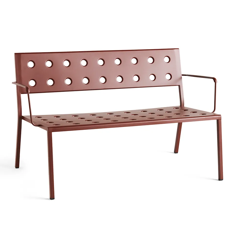 Balcony Lounge Bench w. arm / Iron Red