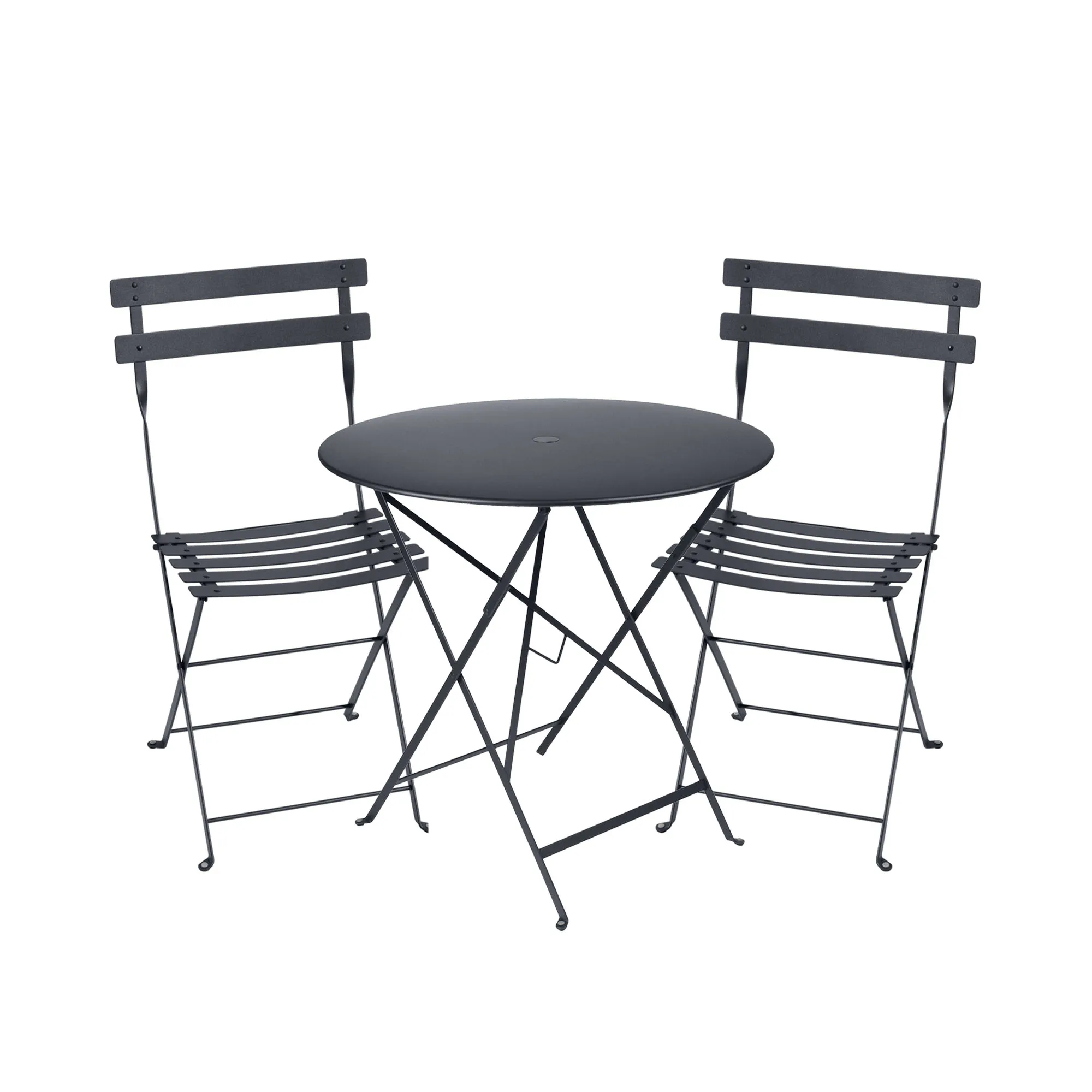 Bistro matgrupp bord 77cm & 2 metall stolar - 1