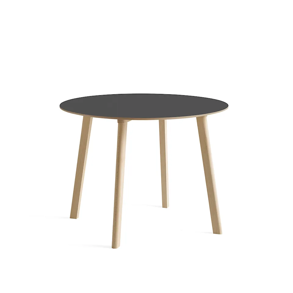 CPH Deux 220 2.0 Table Untreated Beech Frame Ø98 X H73 Stone Grey Top Lacquered Beech Edge