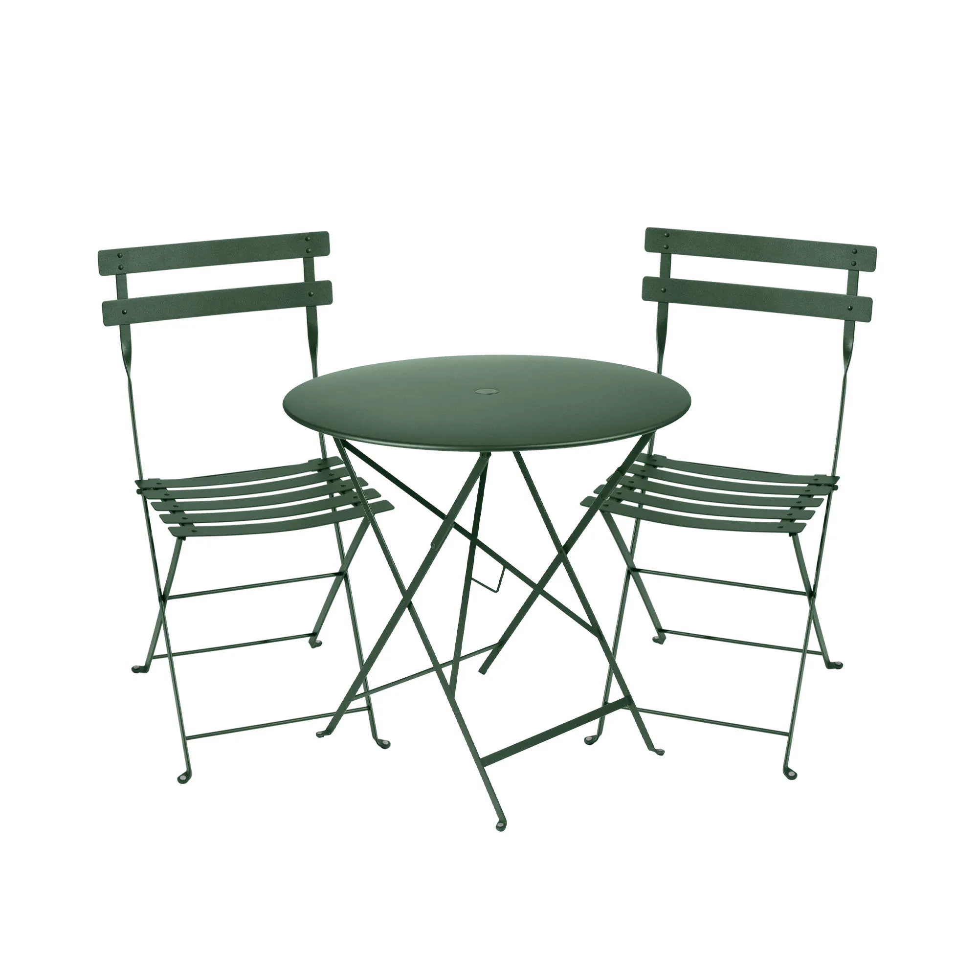 Bistro matgrupp bord 77cm & 2 metall stolar - 1