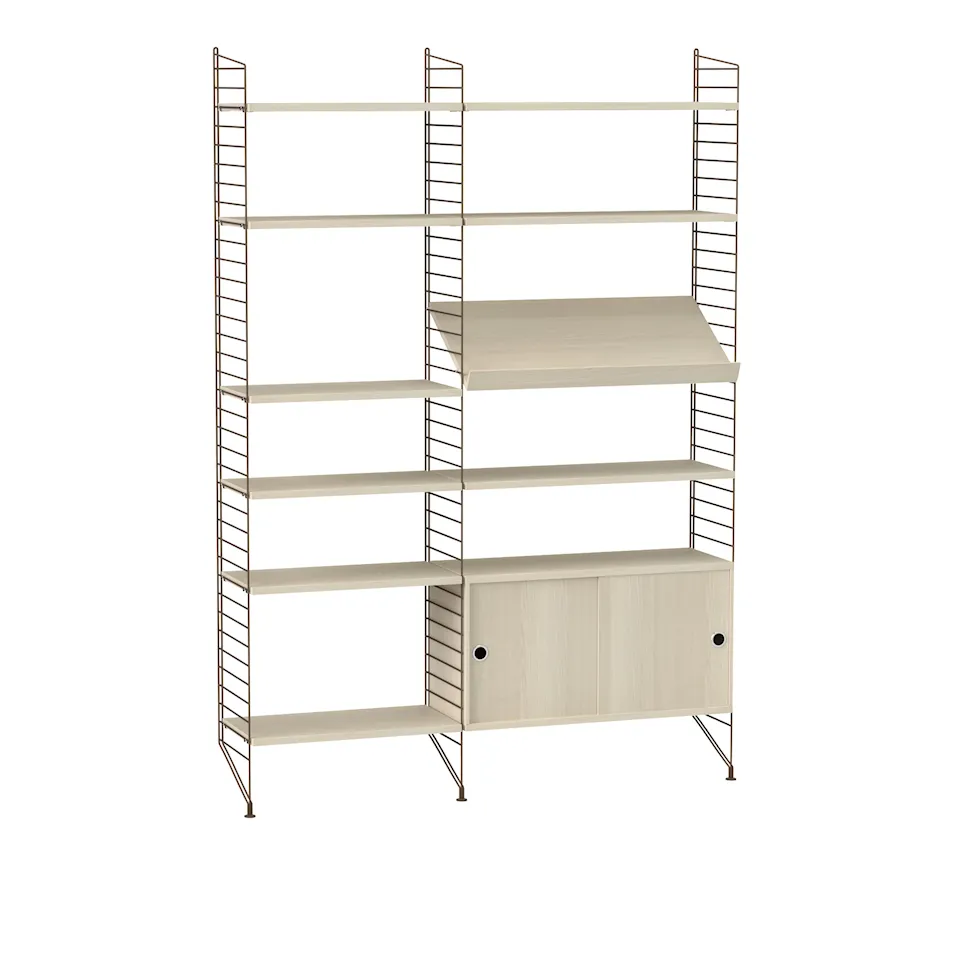 Vardagsrum hyllsystem H ask/brun
