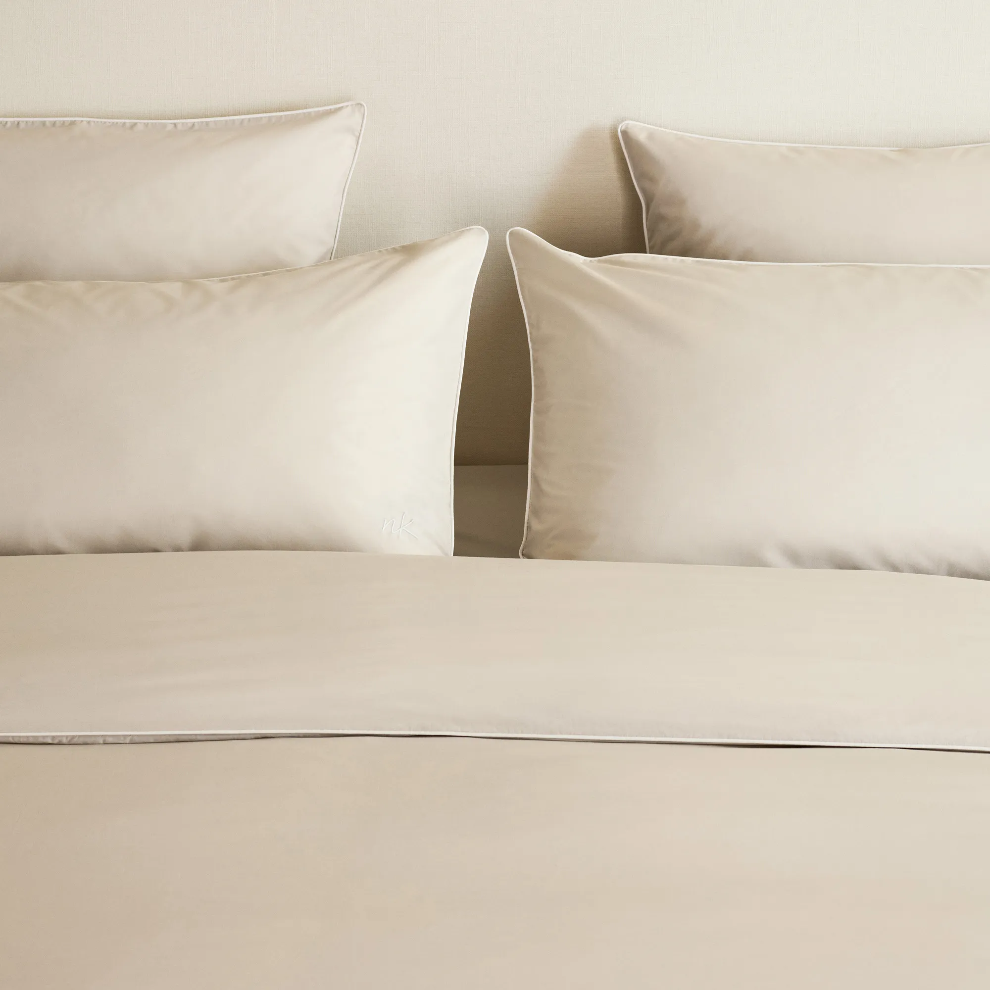 Percale Sand/White påslakan - 3