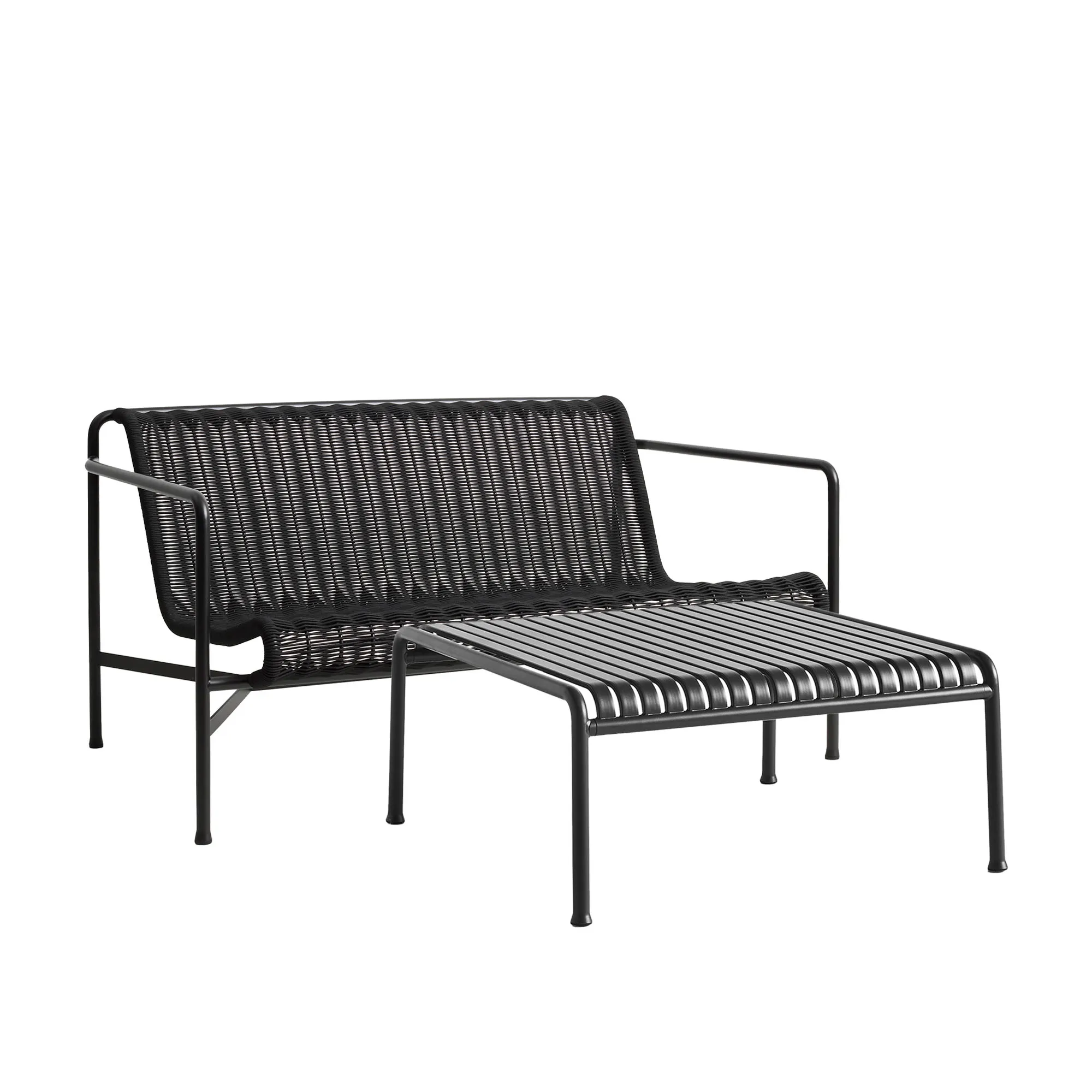 Palissade cord loungegrupp med loungesoffa & lågt trädgårdsbord - 1