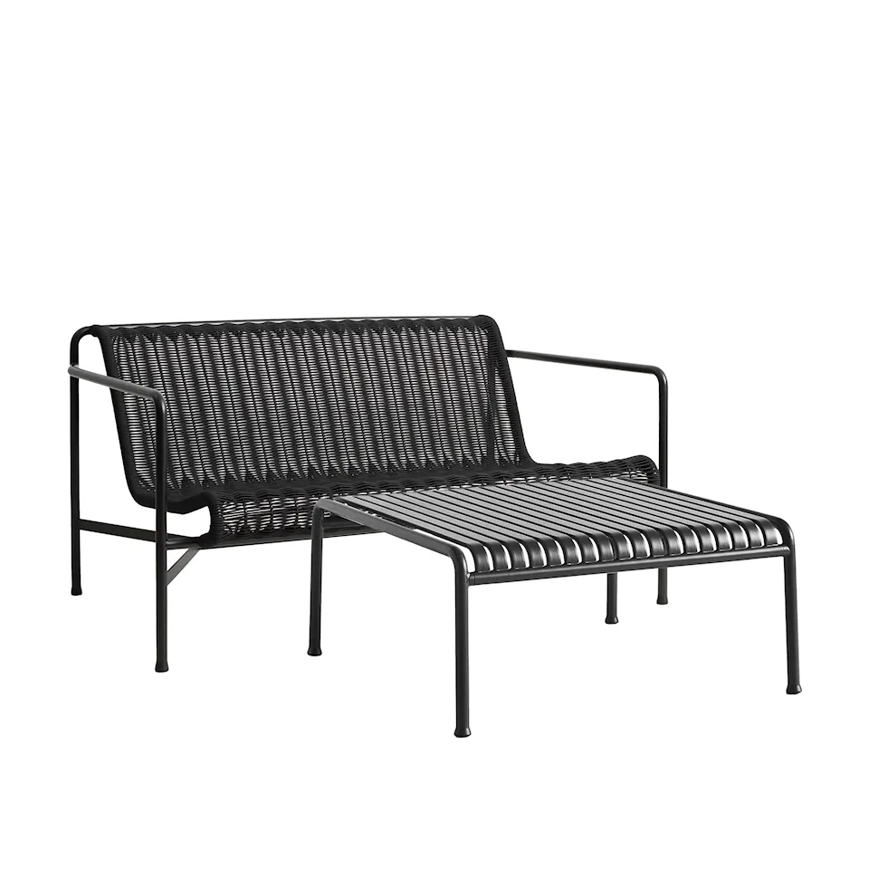 Palissade cord loungegrupp med loungesoffa & lågt trädgårdsbord