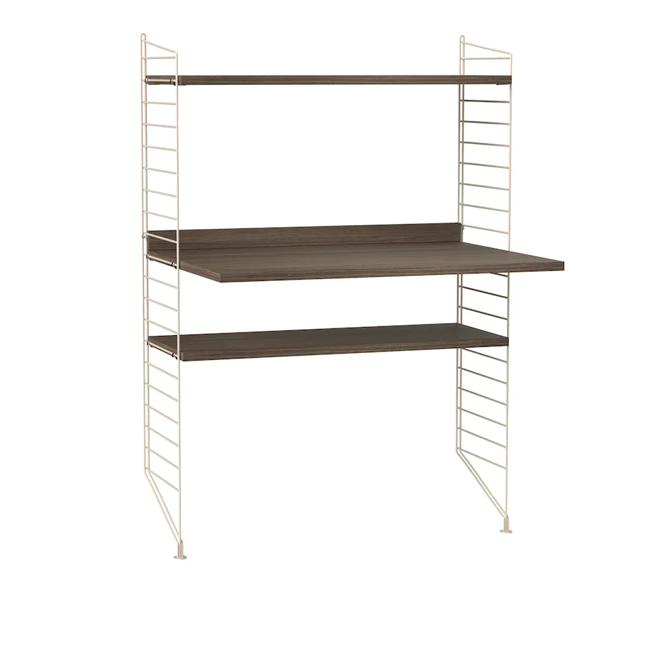 Kontor hyllsystem H valnöt/beige