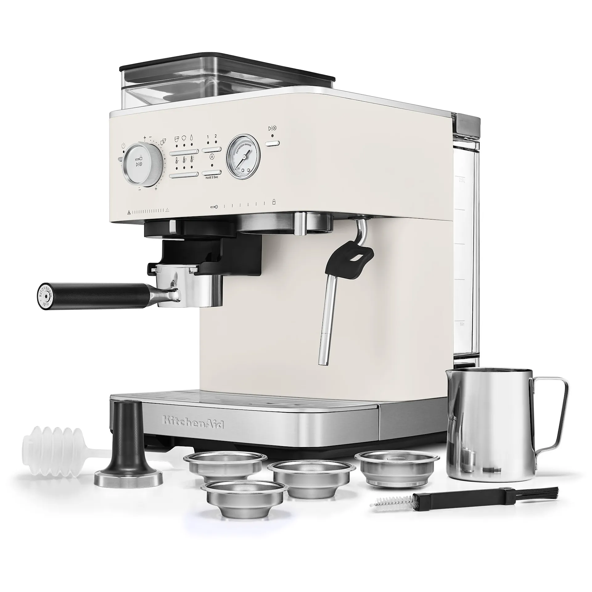 Halvautomatisk espressomaskin med kvarn porcelain white 5KES6551EPL - KitchenAid - NO GA