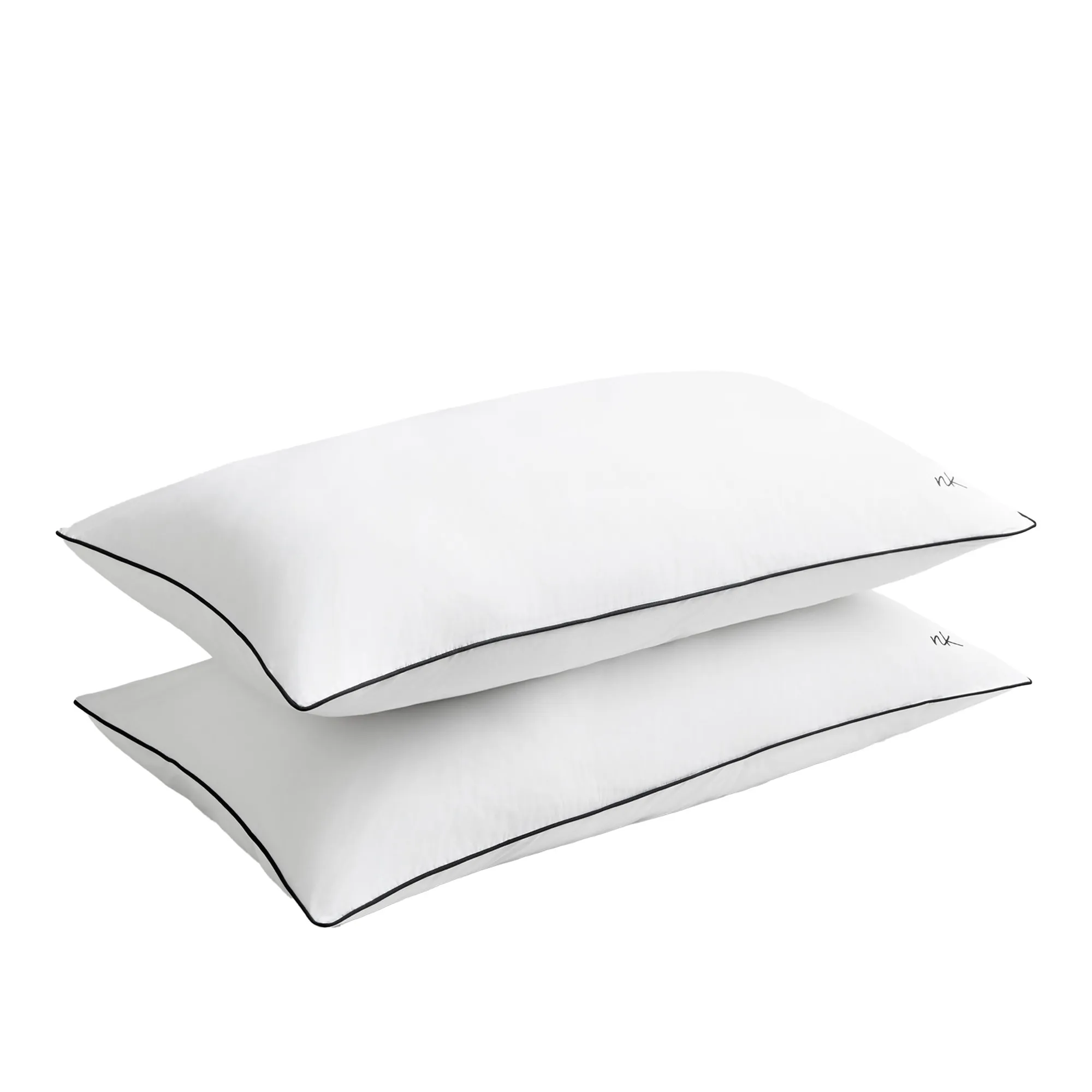 Percale Crisp White/Black örngott 2-pack - 1