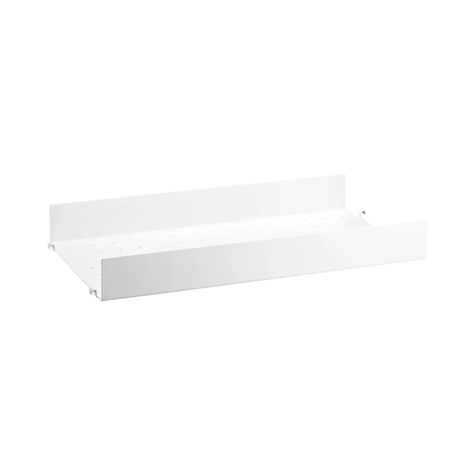 Metallhyllplan hög kant 58 x 30 cm vit