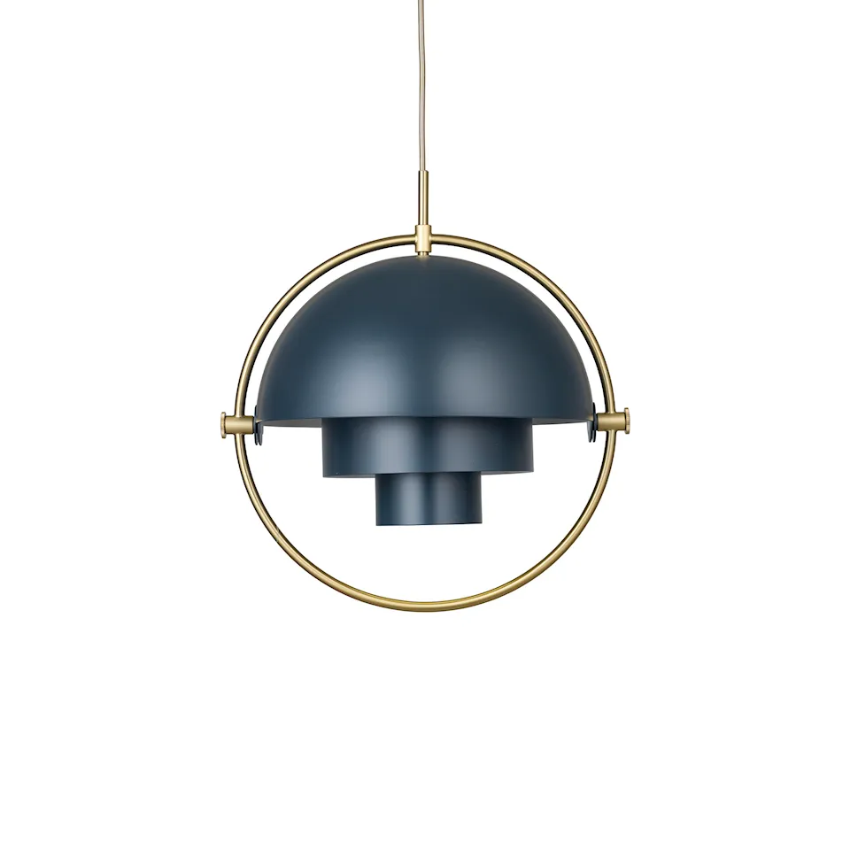 Multi-Lite pendellampa mässing/midnight blue