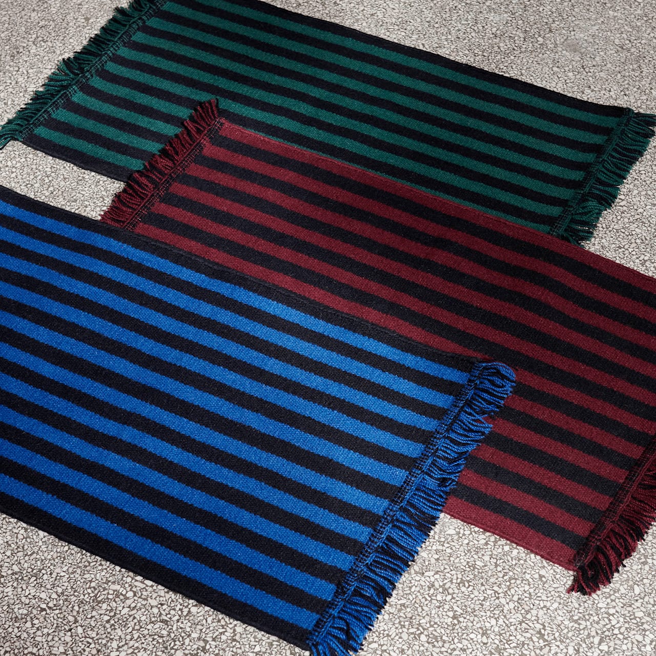 Stripes and Stripes Wool Mat Green