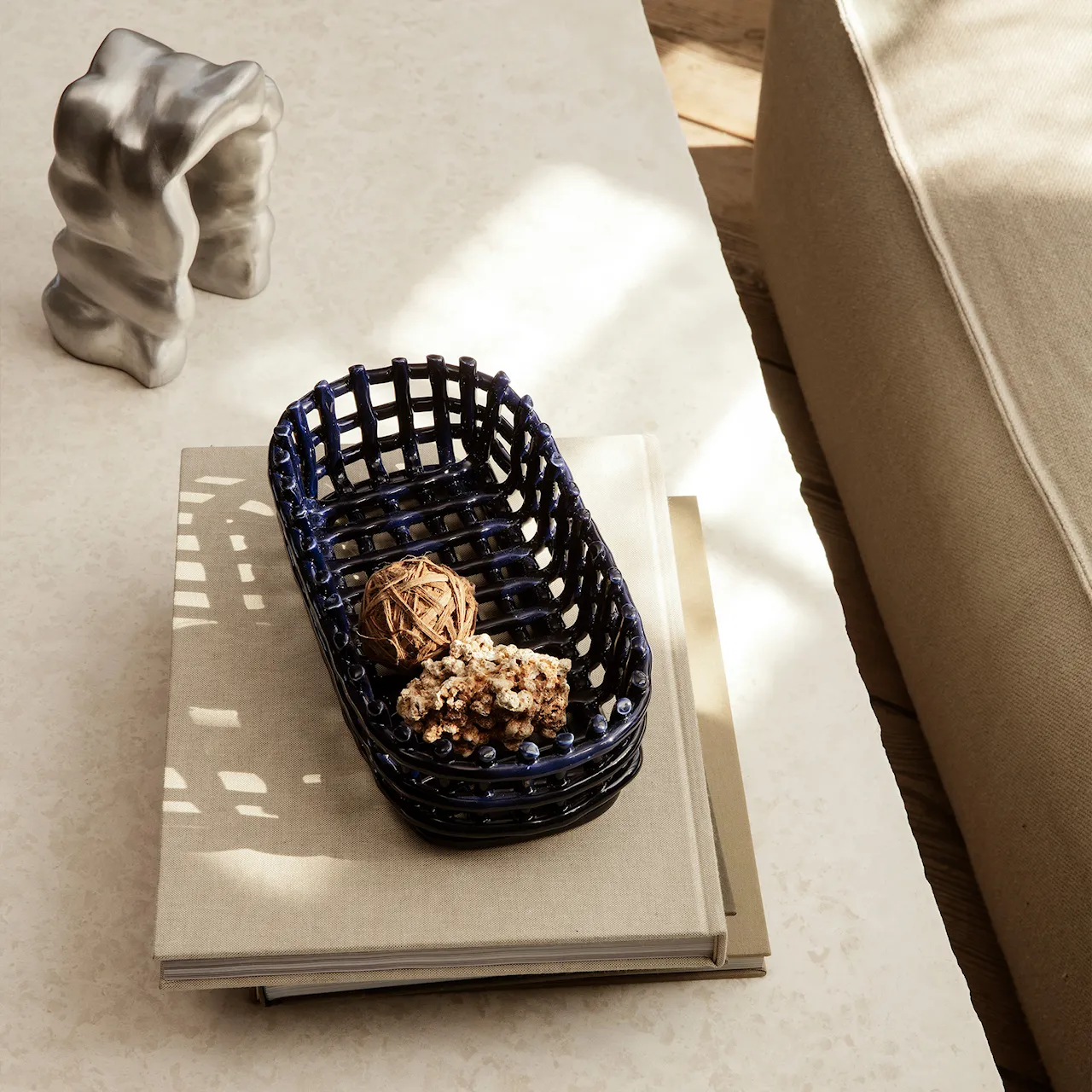 Ceramic Basket Oval prydnadsskål