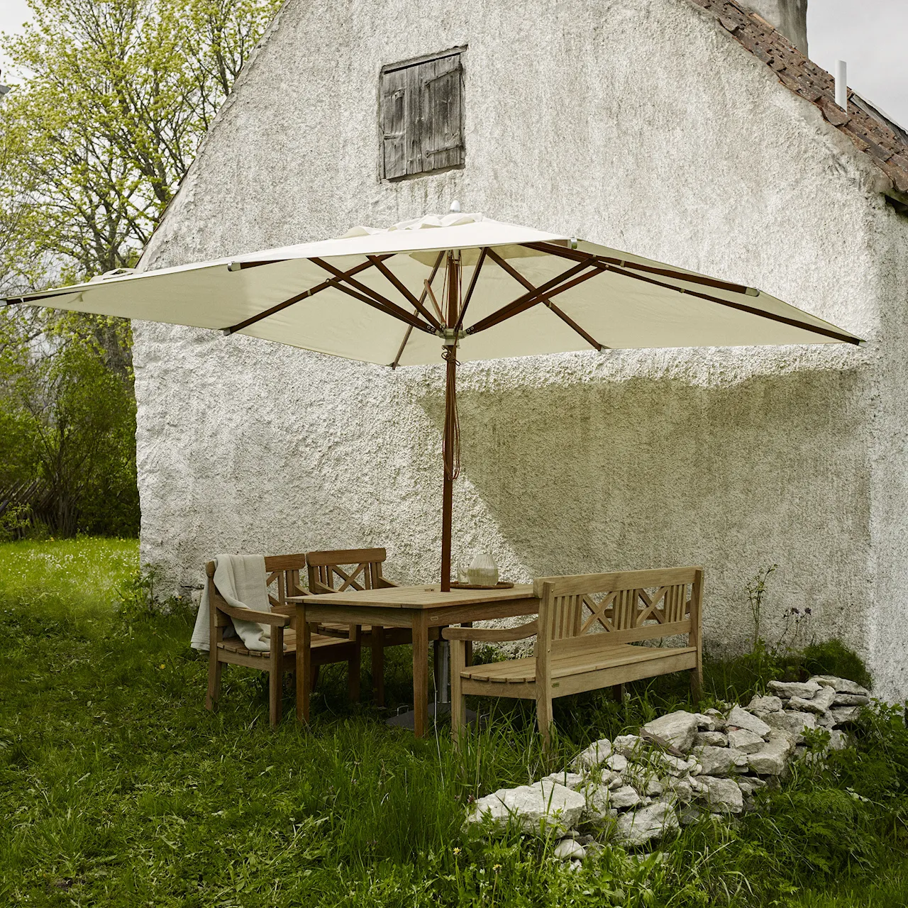 Atlantis parasoll 330 x 330 cm off-white