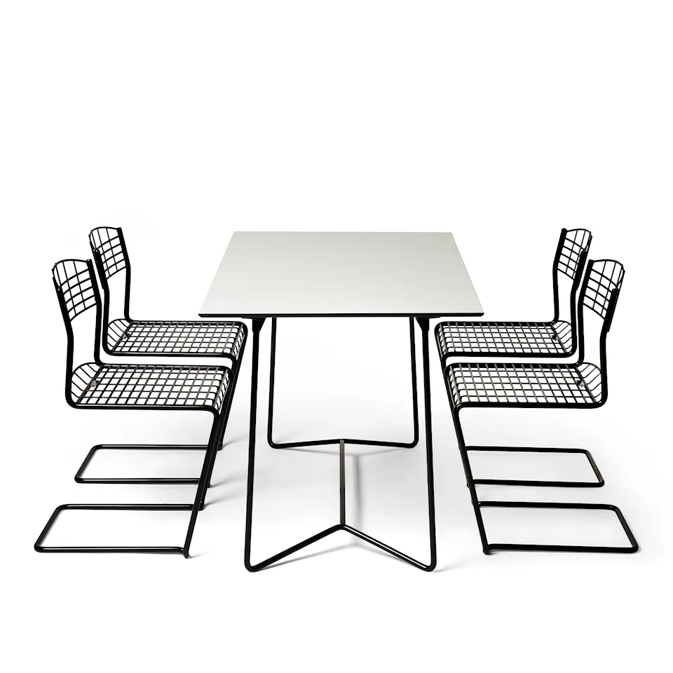 High Tech Matgrupp Bord 110 x 70 cm & 4 Stolar