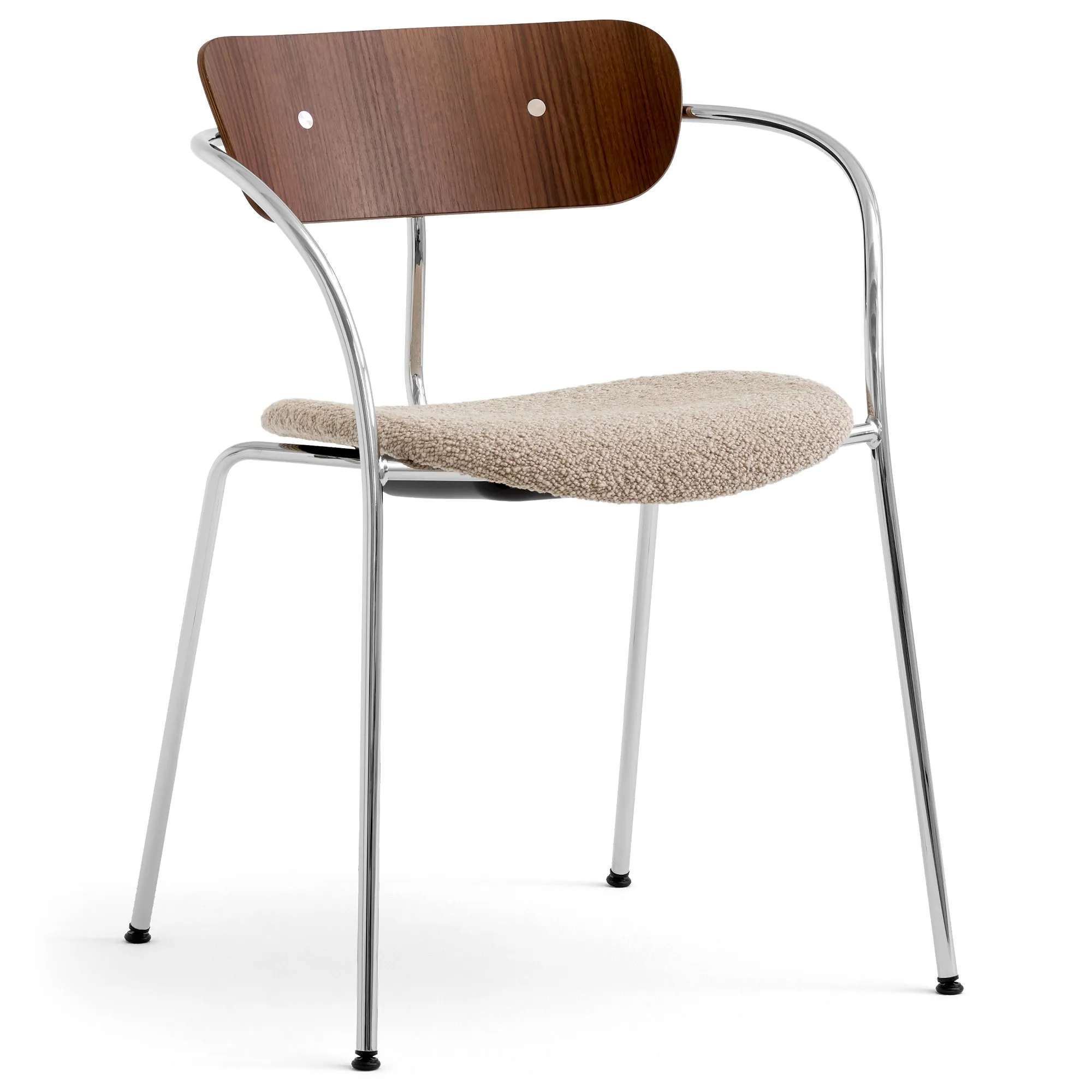 Pavilion Armchair AV4 seat upholstered chrome - 1