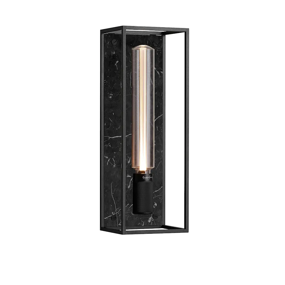 Caged Wall 1.0 Large - Satin Black Marble, Buster Bulb Tube