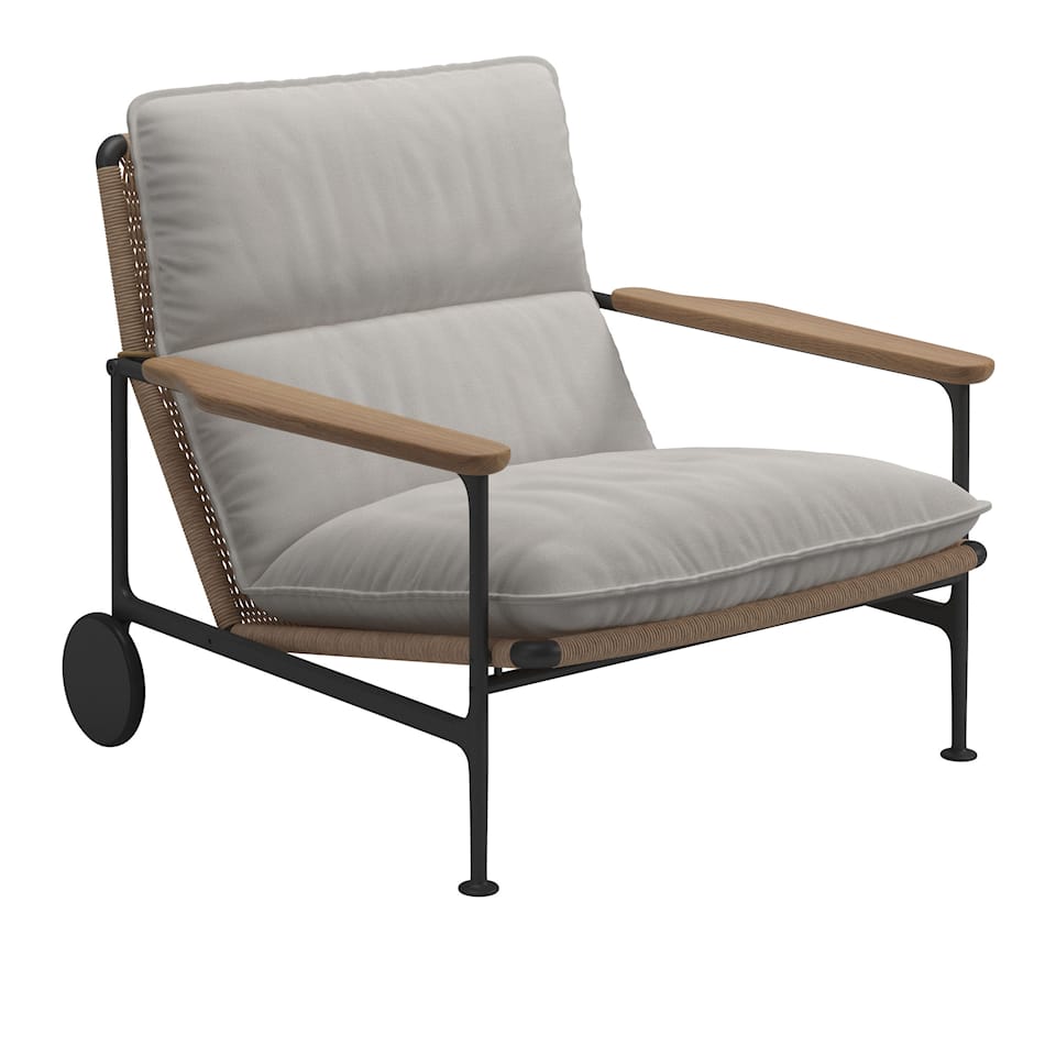 Zenith Lounge Chair with Teak Arms - Meteor