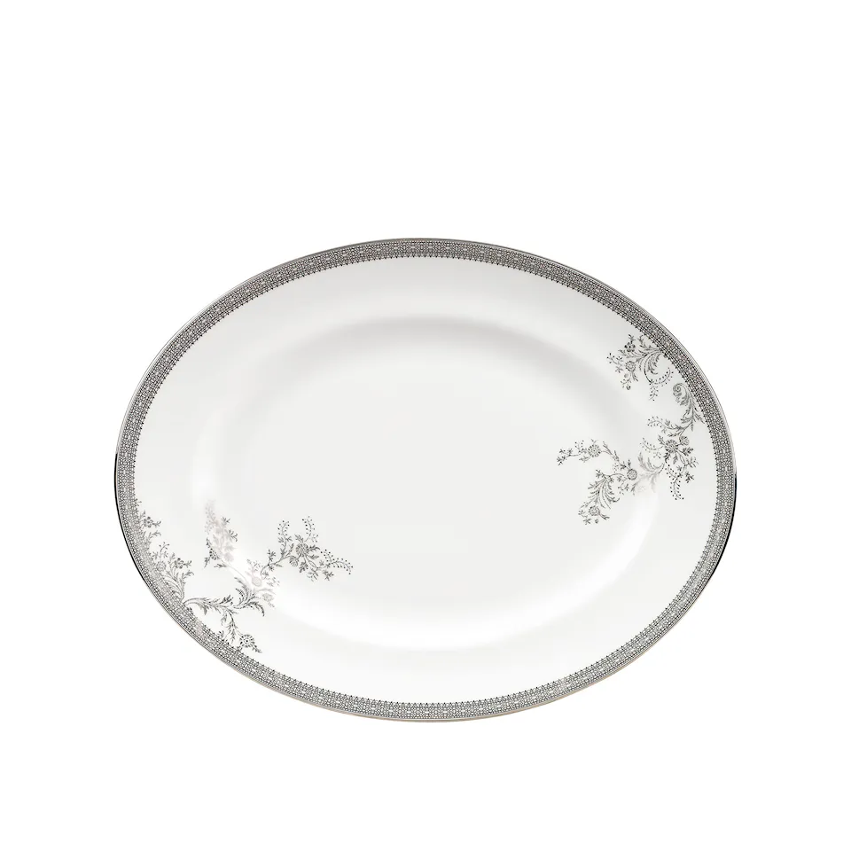 Vera Wang Lace Platinum Oval Dish