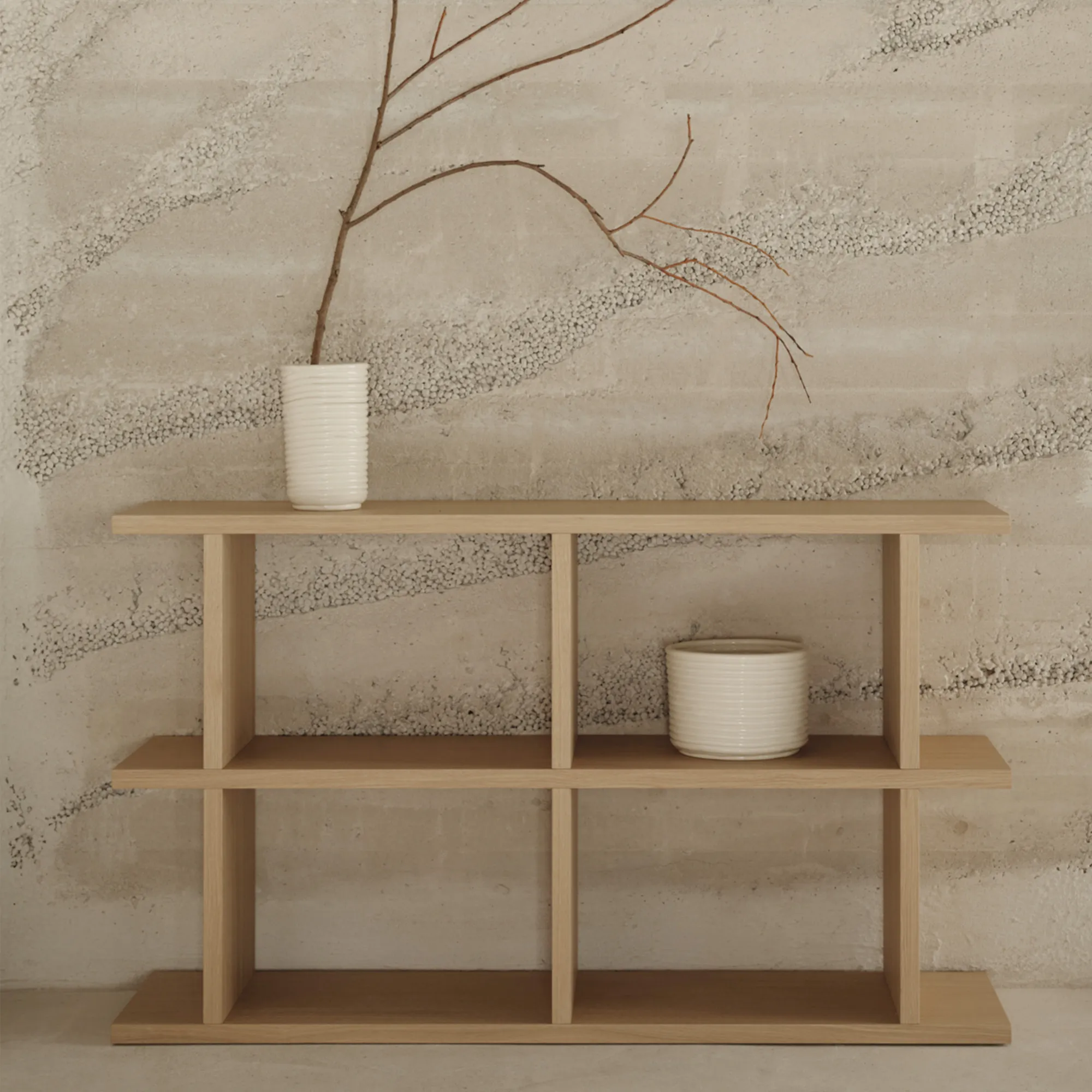 Kona bokhylla 2 x 2 hyllplan